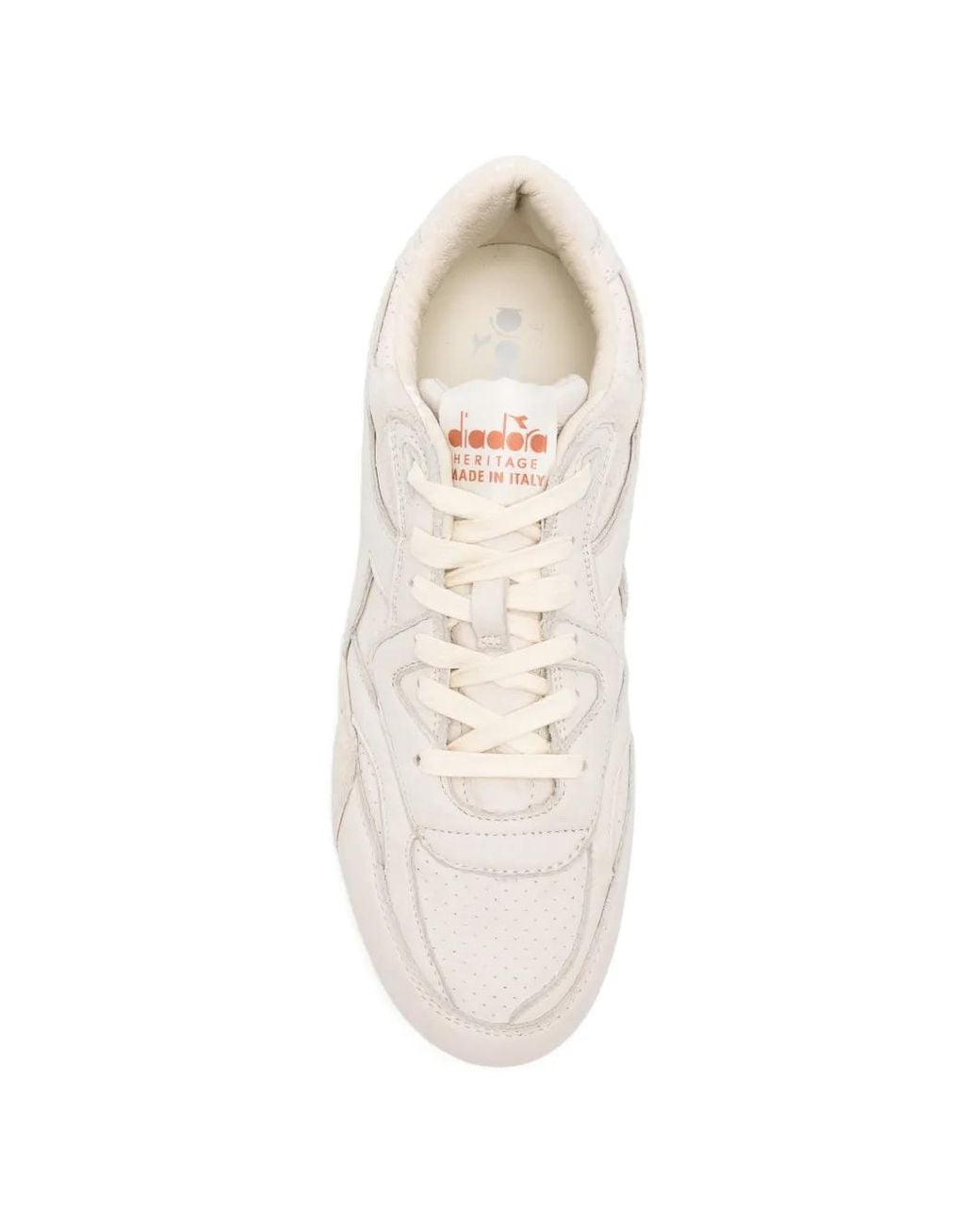 Diadora White Panelled Leather Sneakers for men