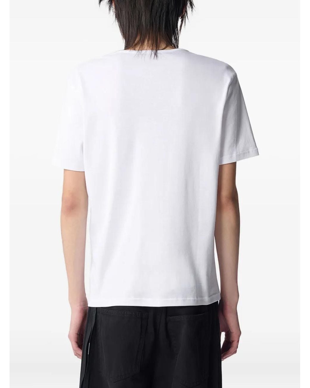 Ann Demeulemeester White Baptist Printed T-Shirt for men