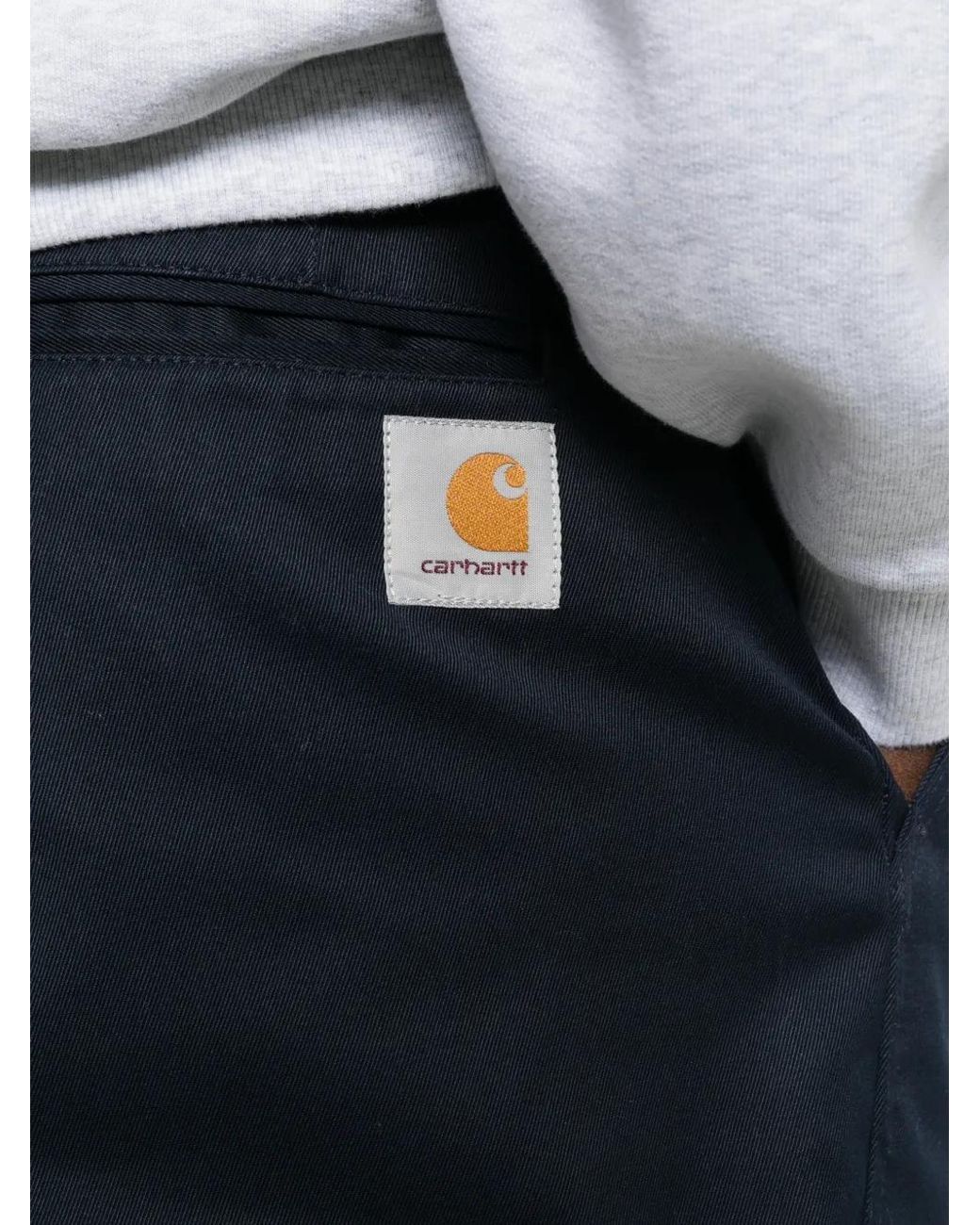 Carhartt Blue Logo-Patch Straight-Leg Trousers for men