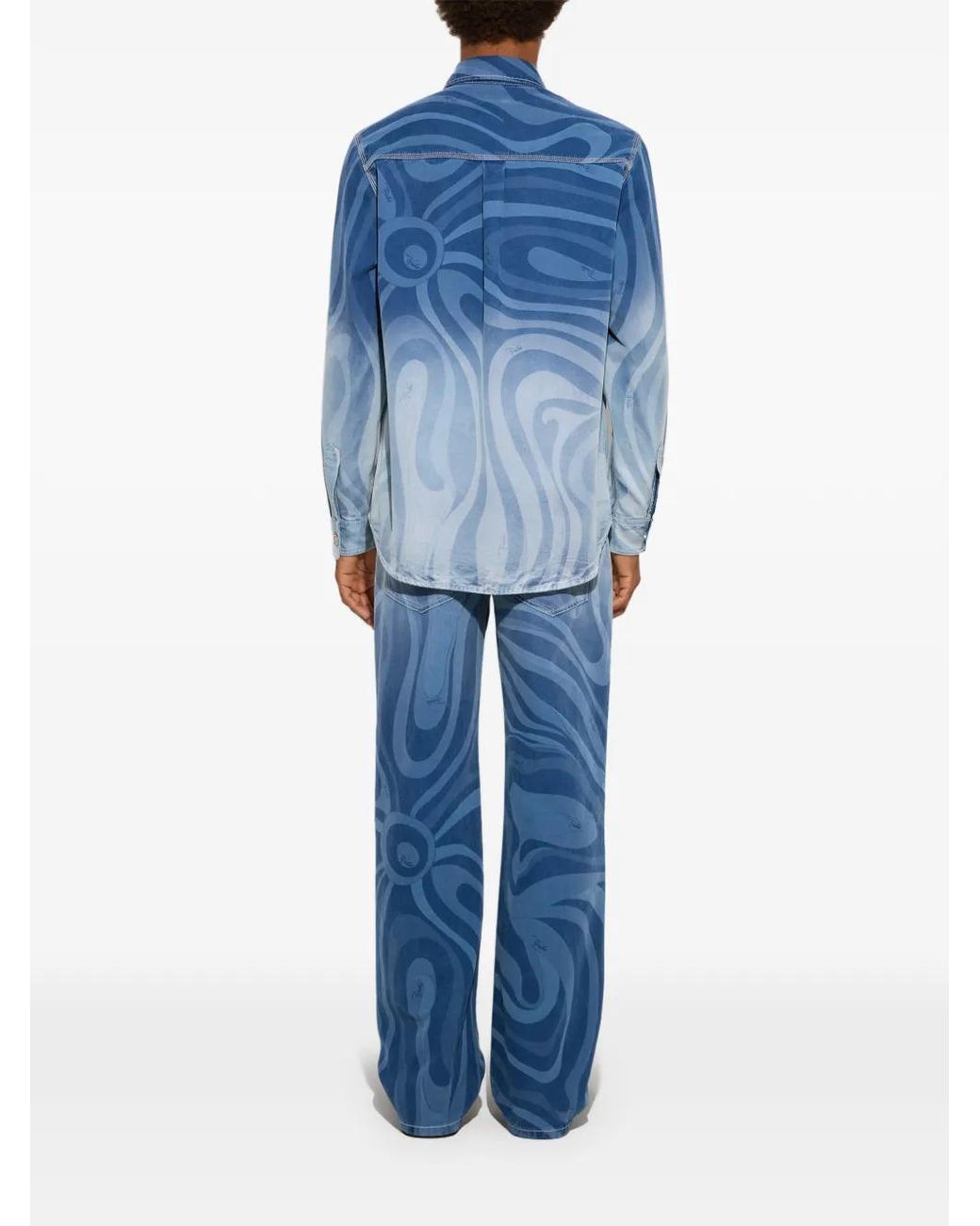 Emilio Pucci Blue Denim Trousers for men