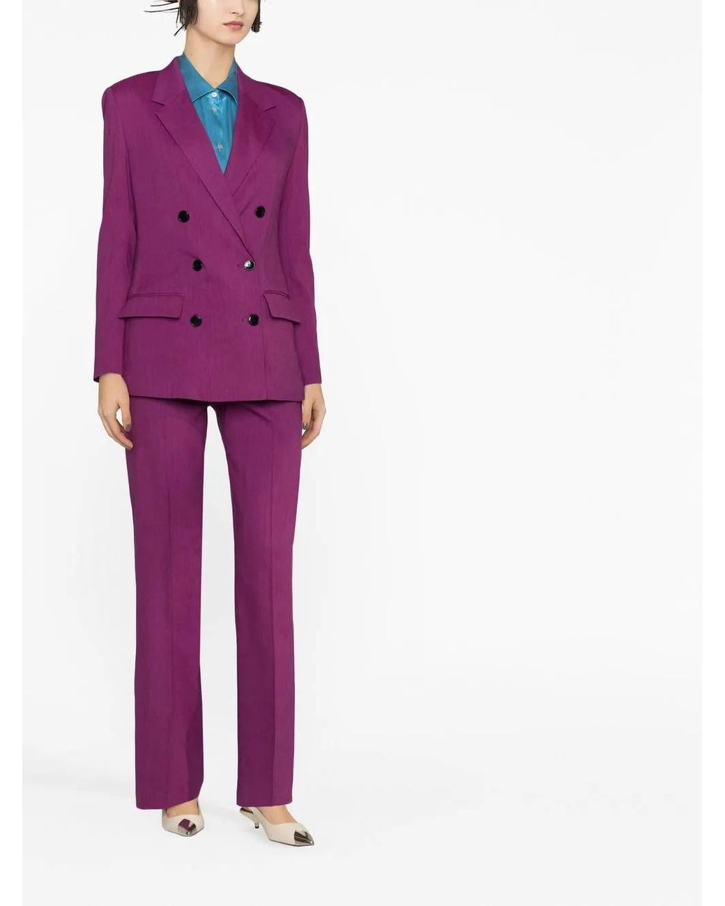 Isabel Marant Purple Sheril Double-Breasted Blazer