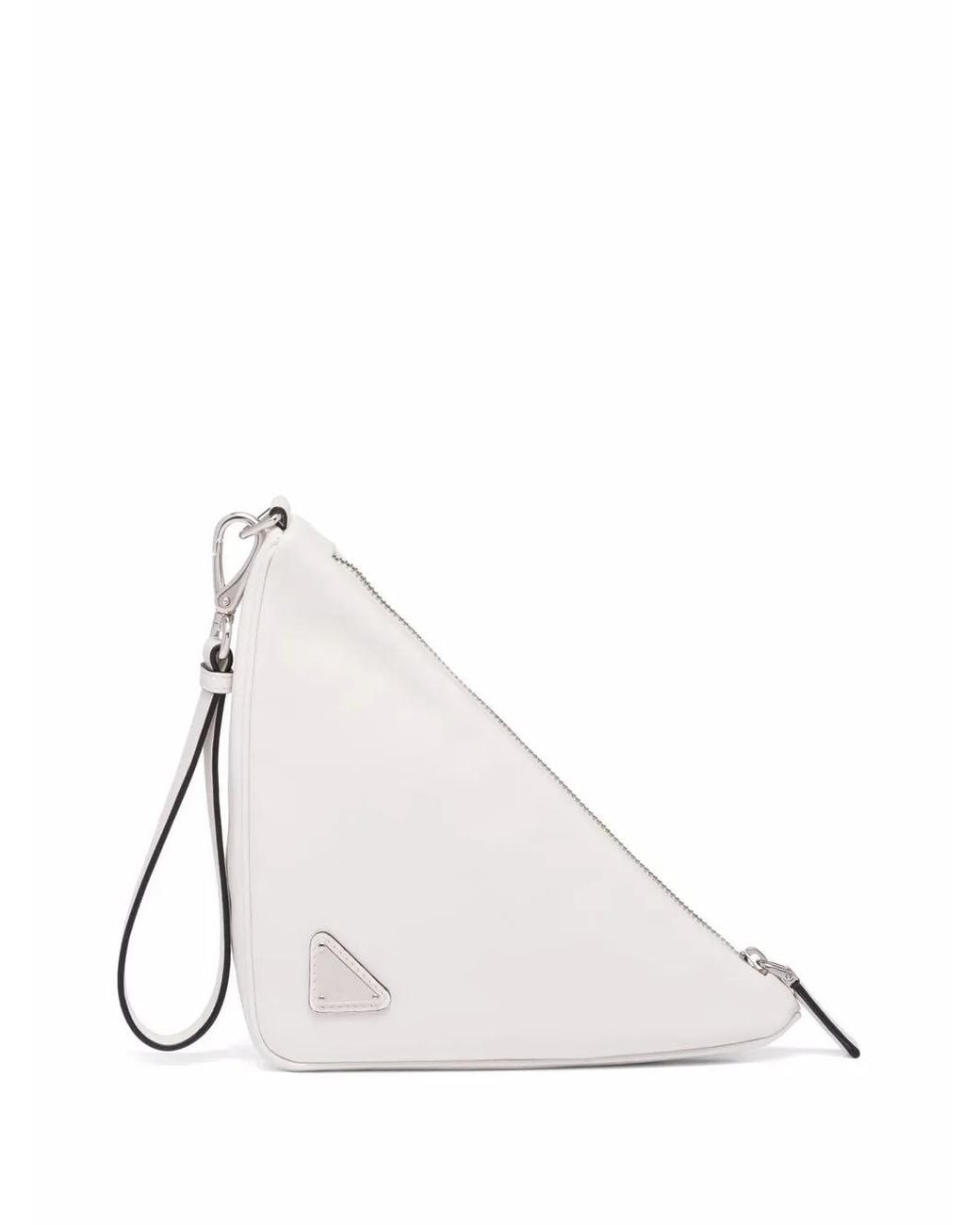Prada Natural Leather Triangle Pouch