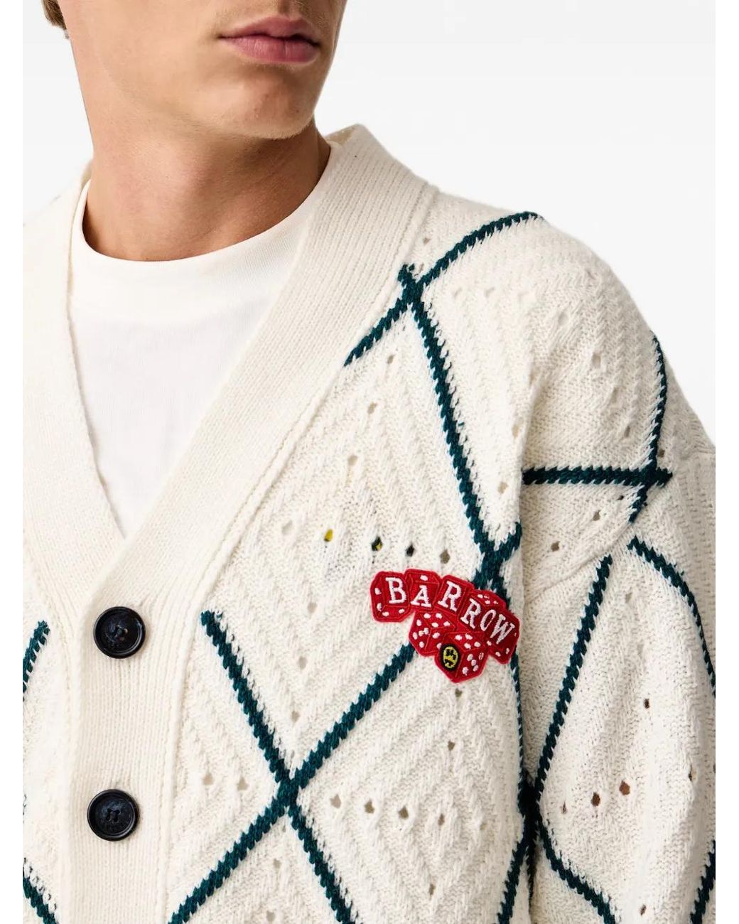 Barrow Gray Logo-Patch Cardigan