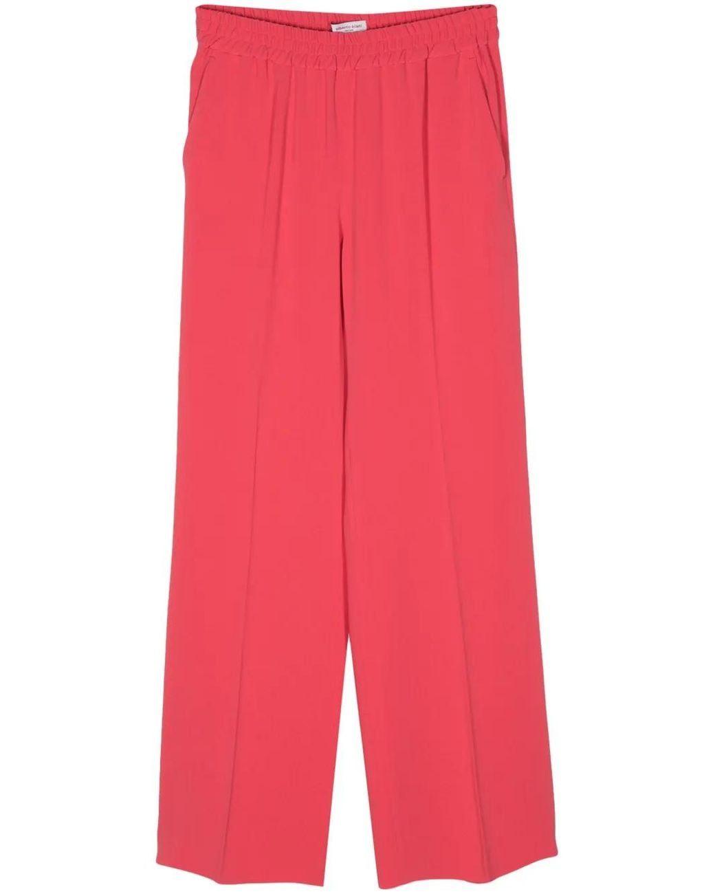 Alberto Biani Red Cady Straight-Leg Trousers