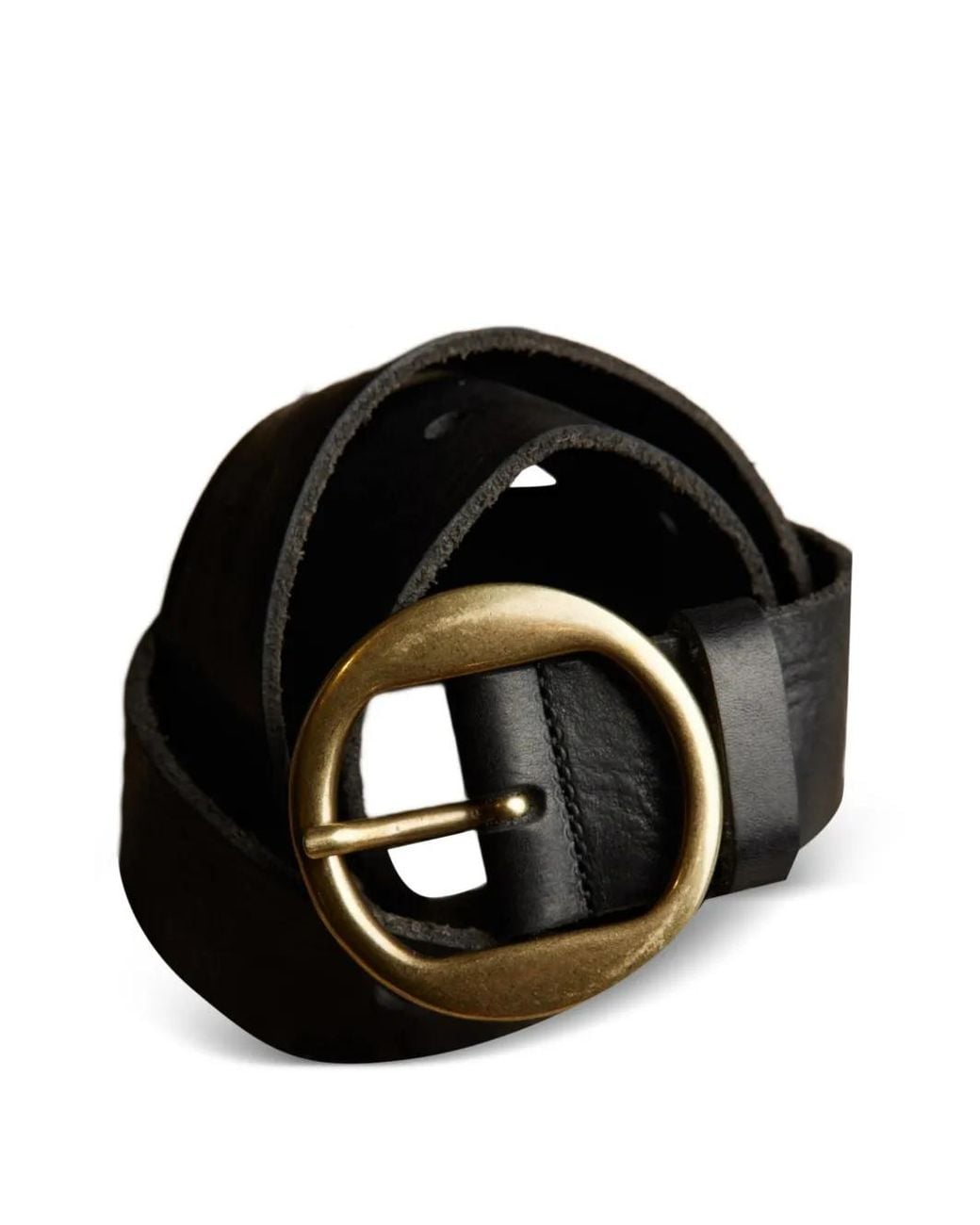 Fortela Black Buckle Calf Leather Belt