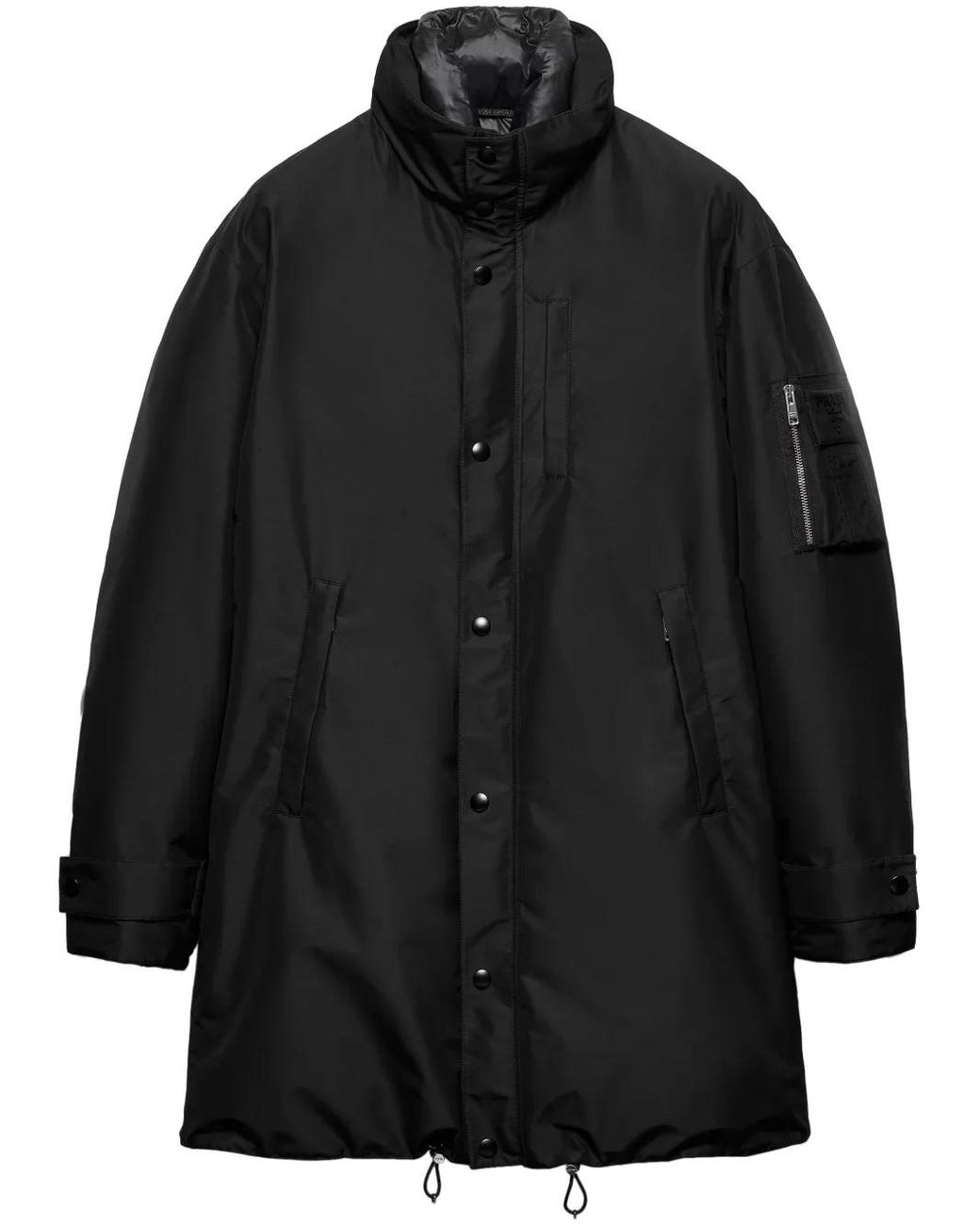Abrigo Con Letras Del Logo Prada de hombre de color Black