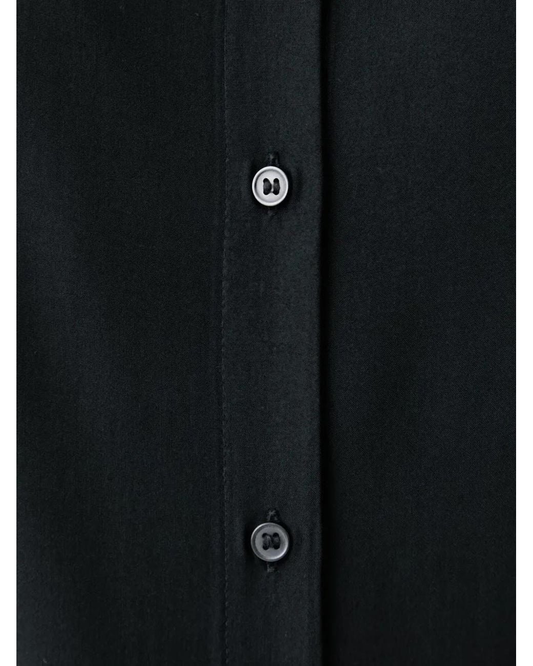 Benetton Black Long-Sleeve Button-Up Shirt