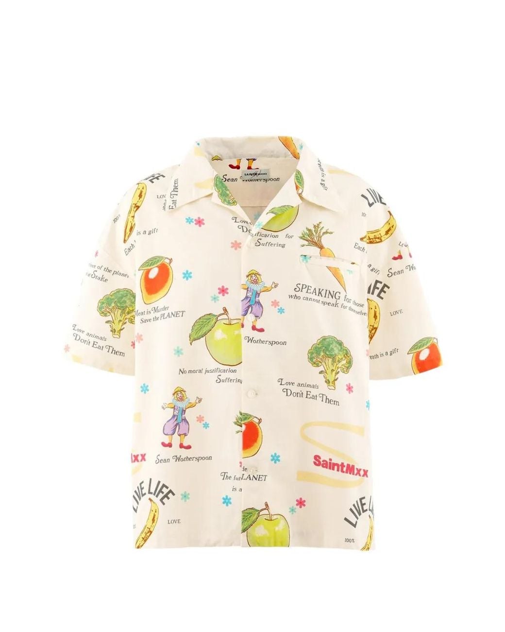 SAINT Mxxxxxx White X Sean Wotherspoon Graphic-Print Shirt for men