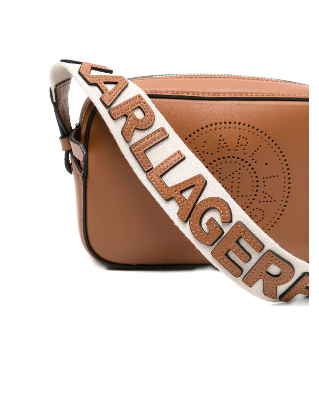 Karl Lagerfeld White K/Circle Perforated Mini Bag