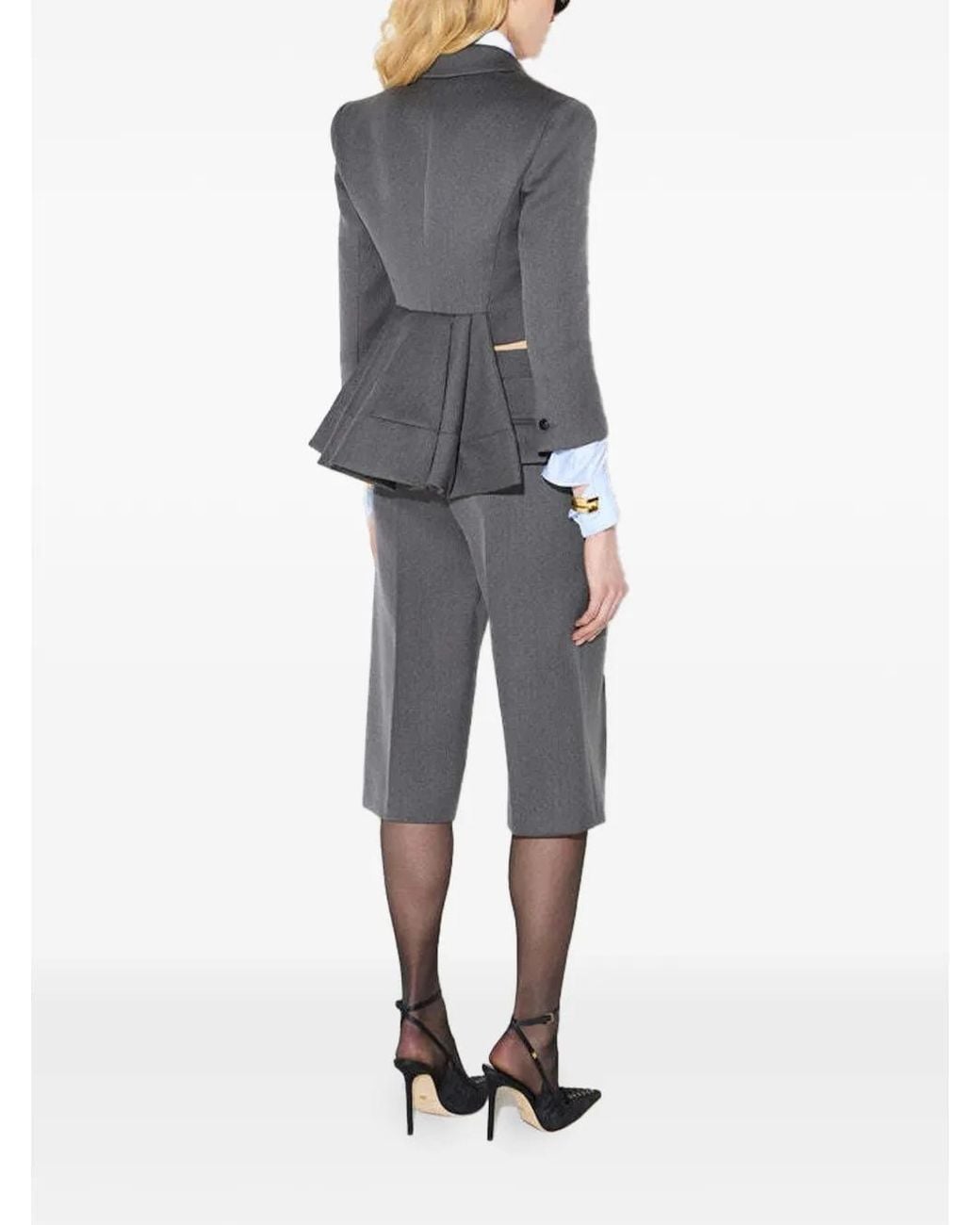 Elisabetta Franchi Gray Cool Wool Jacket
