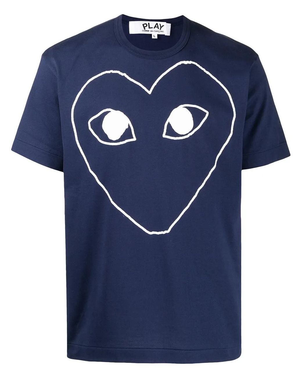 COMME DES GARÇONS PLAY Blue Logo-Print Short-Sleeved T-Shirt for men