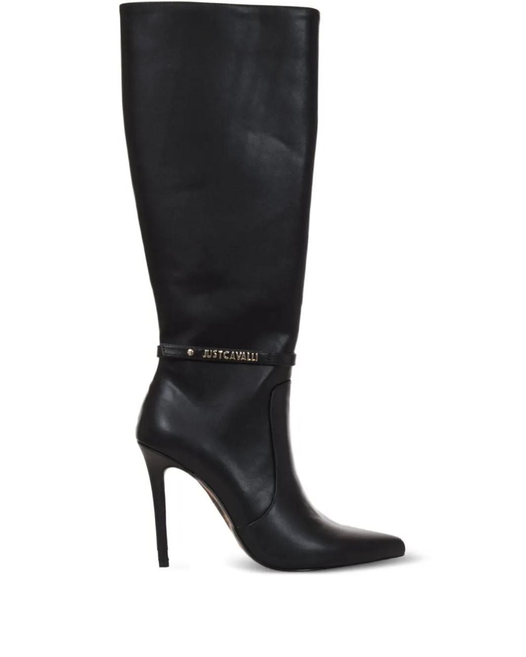 Just Cavalli Black Alysha Stiletto Knee-High Boots
