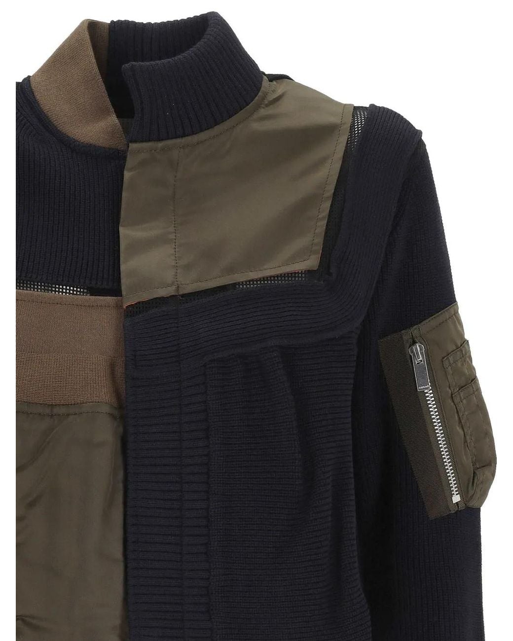 Sacai Black Patchwork Zip Jacket