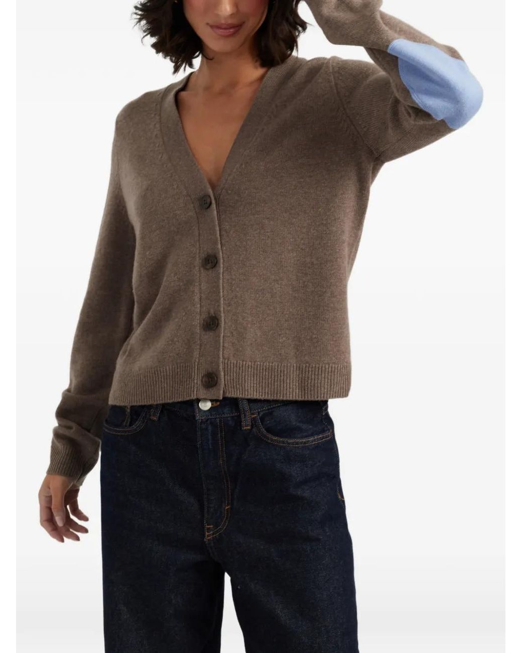 Chinti & Parker Brown Cardigan À Coudières Contrastantes