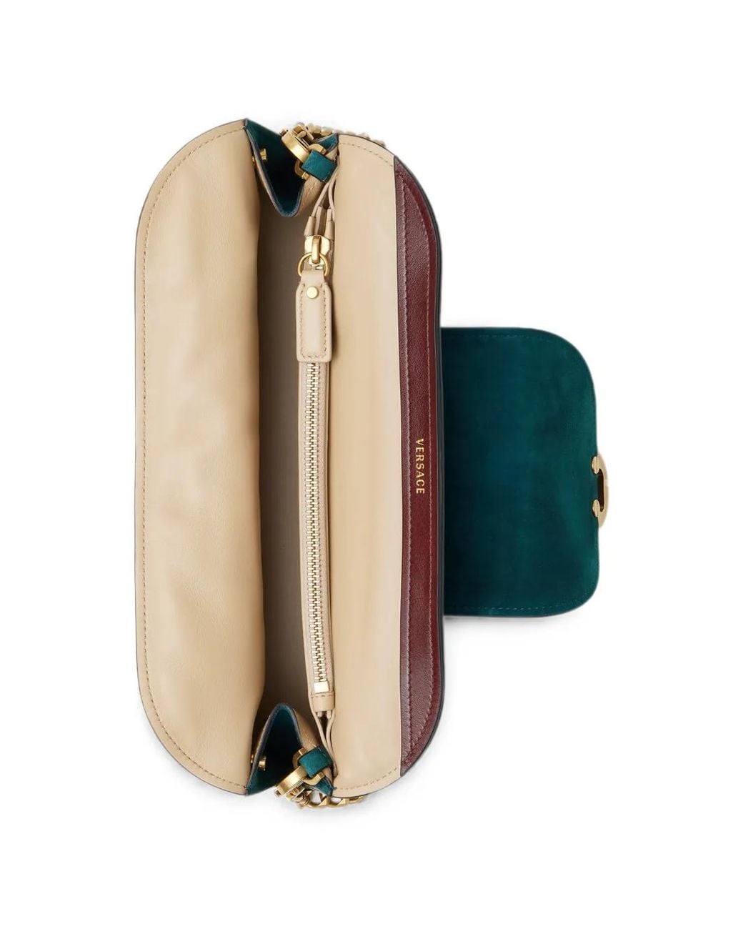 Versace Green Vivian Suede Clutch