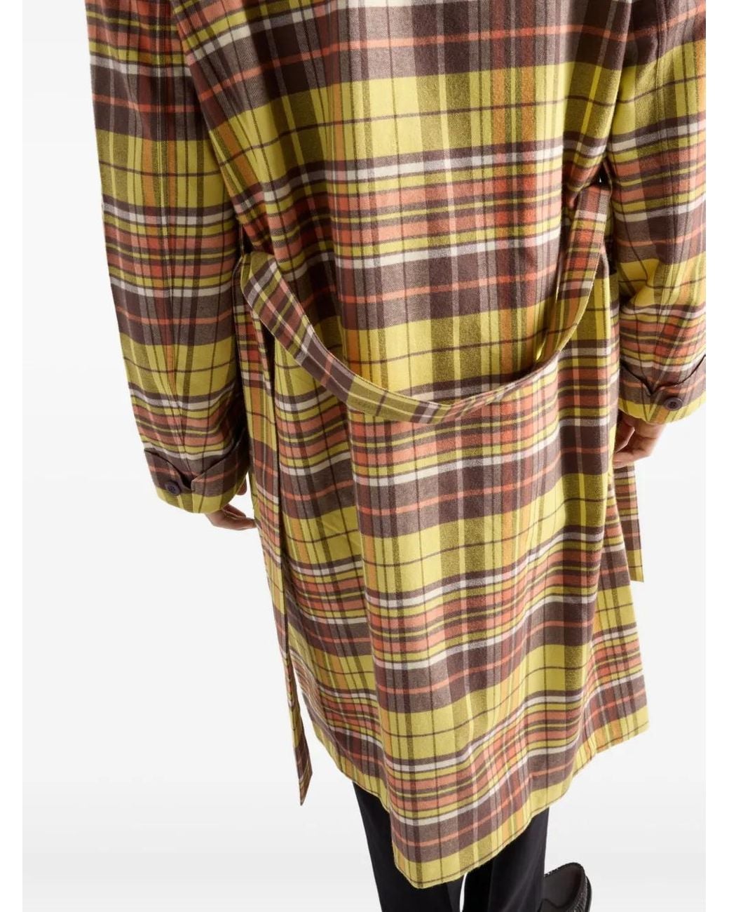 Prada Geruite Trenchcoat in het Metallic voor heren