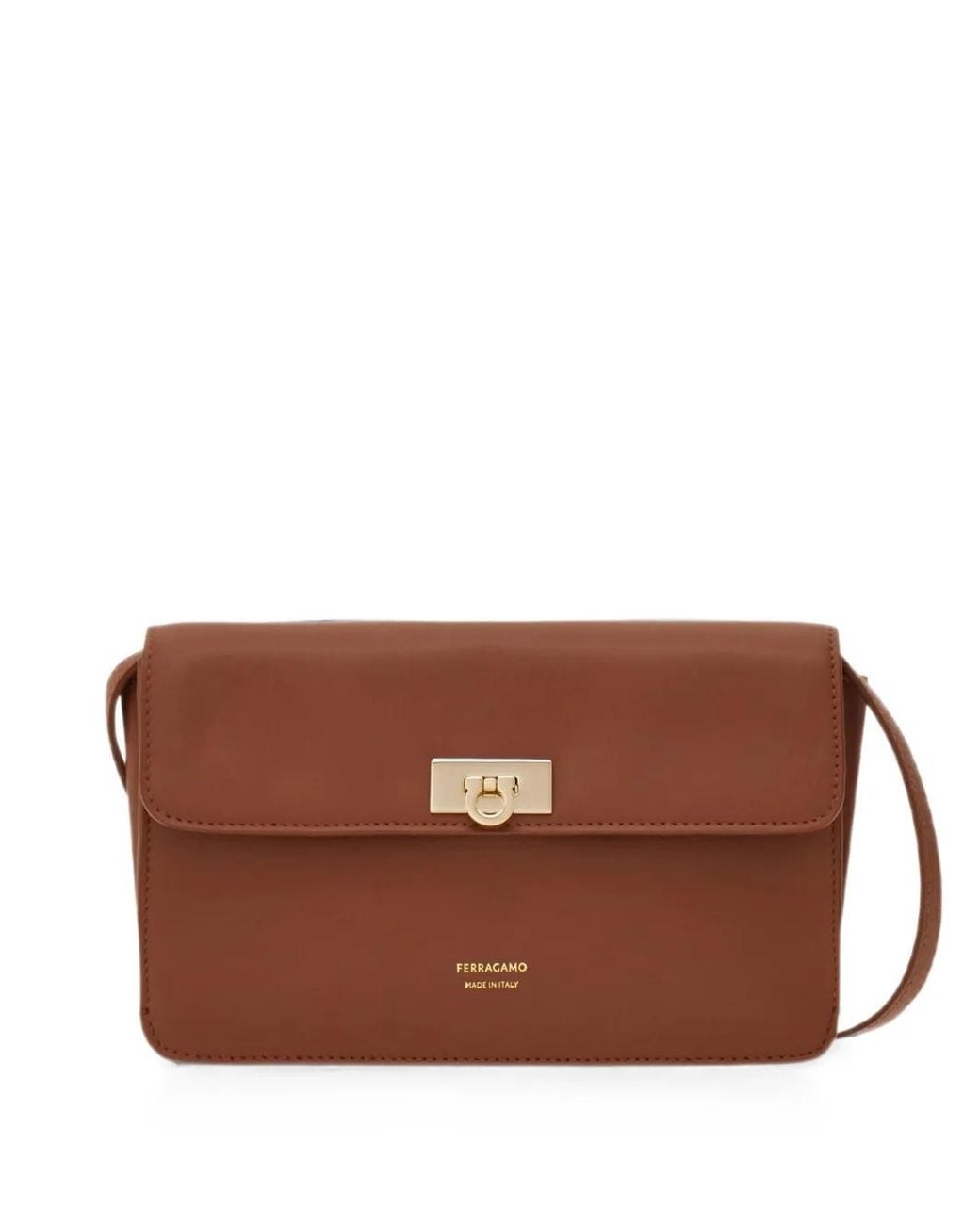 Ferragamo Brown Flat Gancini Minibag