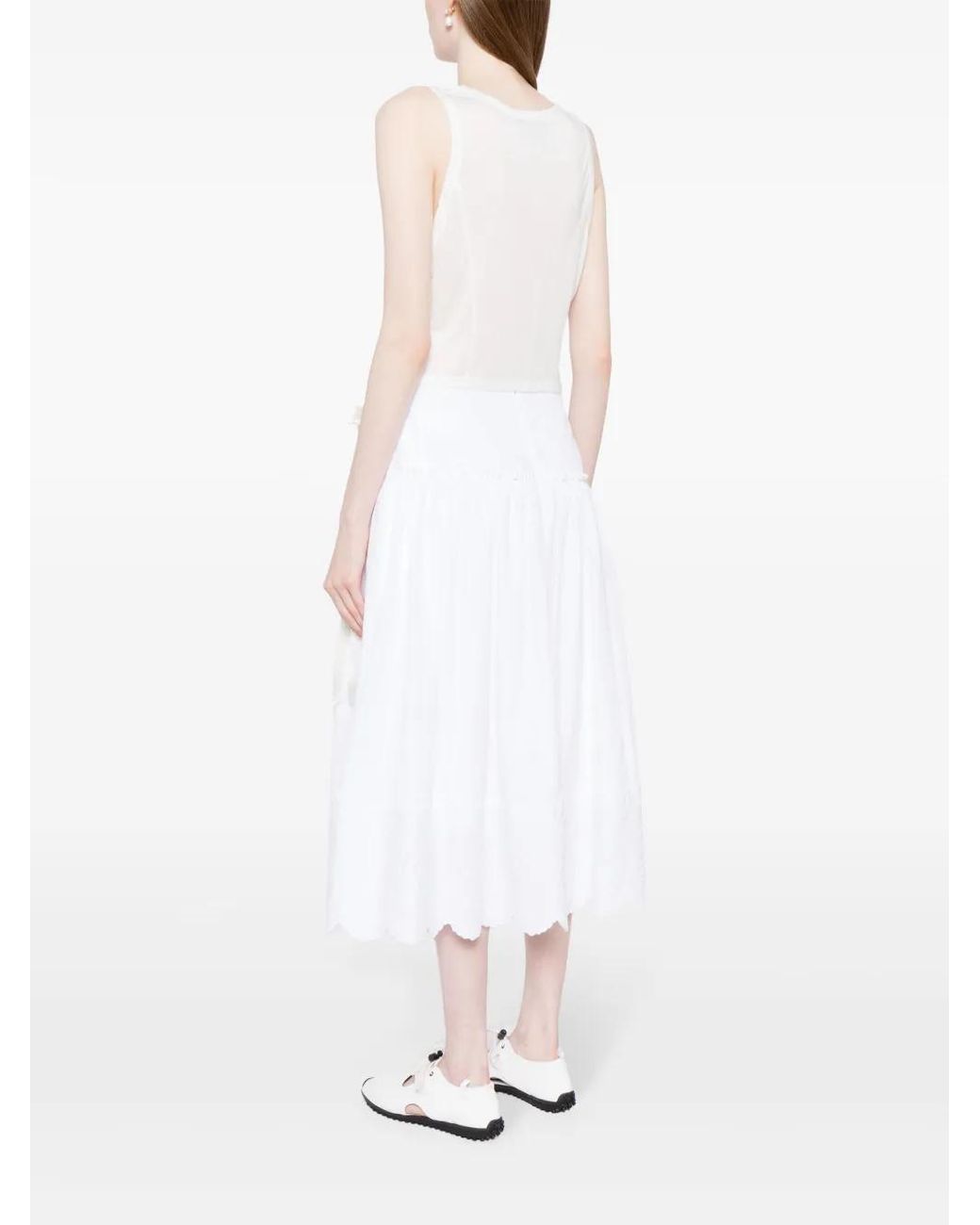 Simone Rocha White Easy Bow Tails Cotton Tank Top
