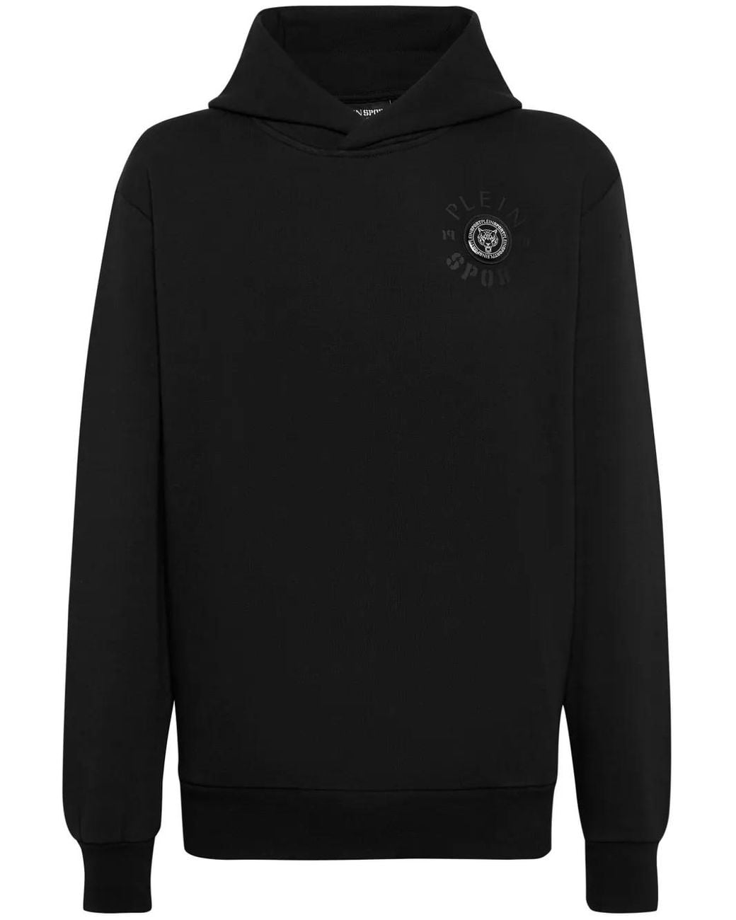 Philipp Plein Black Logo-Print Hoodie for men