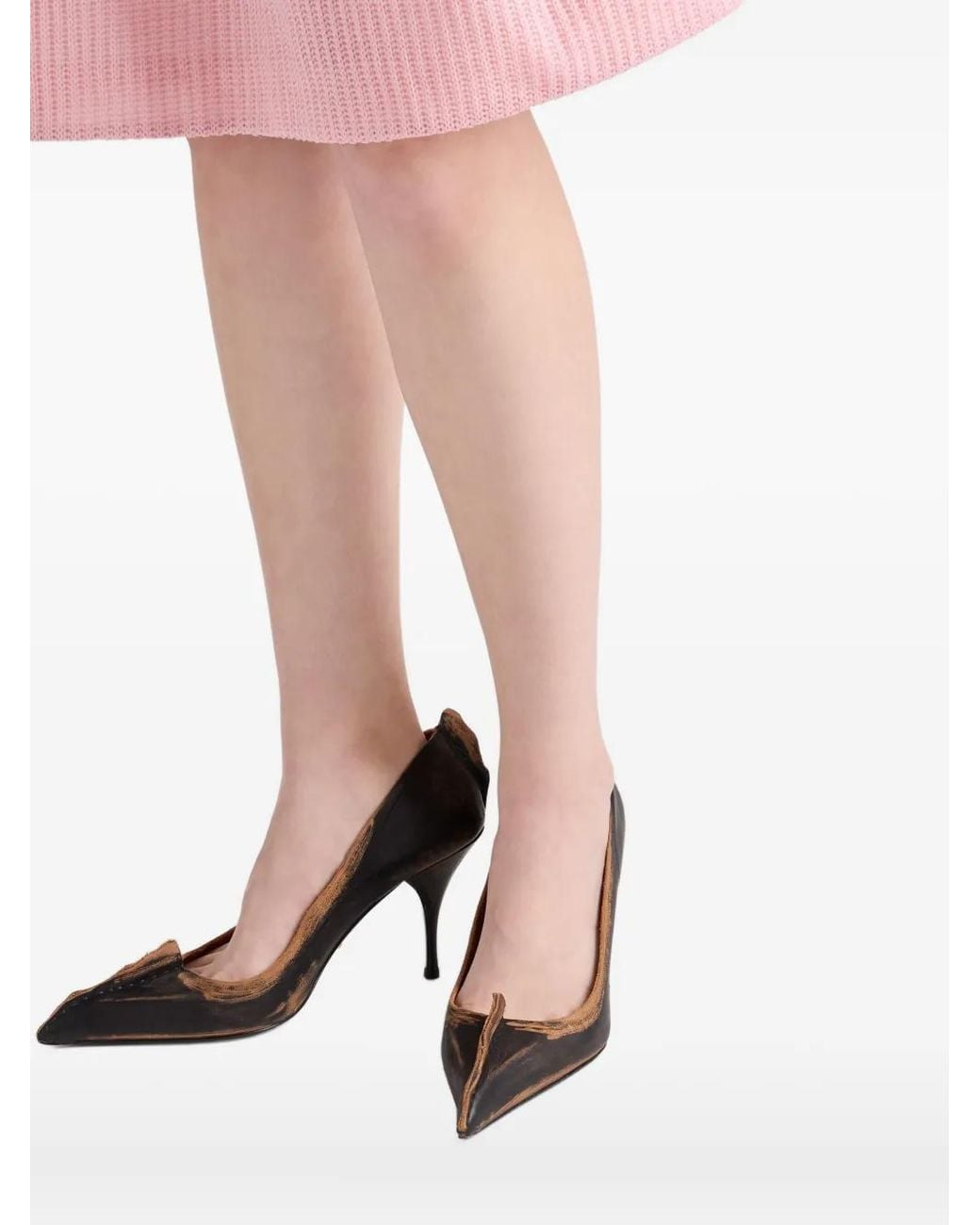 Pumps Antiqued A Punta 85Mm di Prada in Black