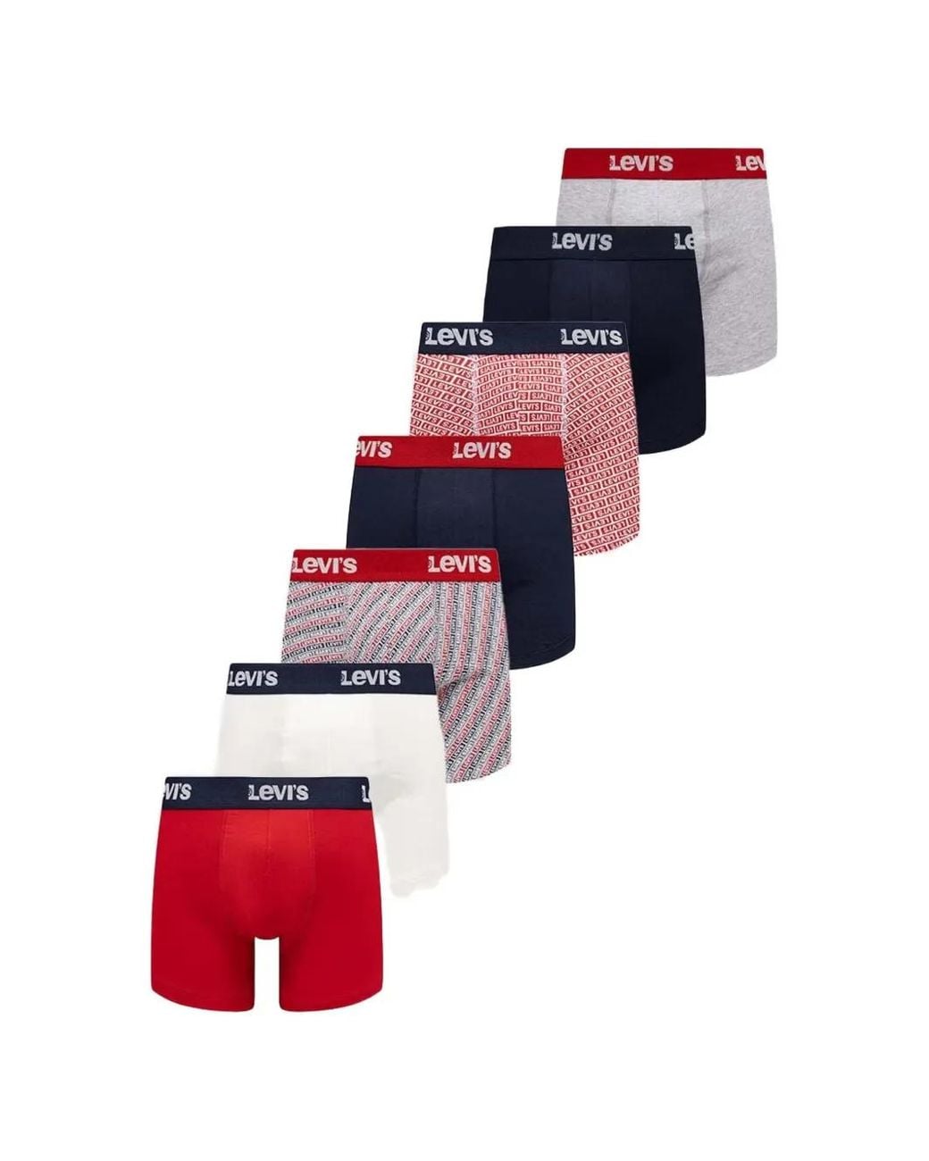 Levi's Red Logo-Waistband Boxer Briefs (Set Of Seven) for men