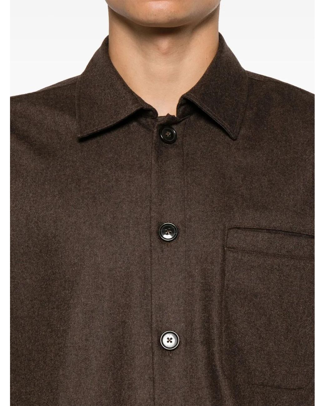 PT Torino Black Spread-Collar Shirt Jacket for men