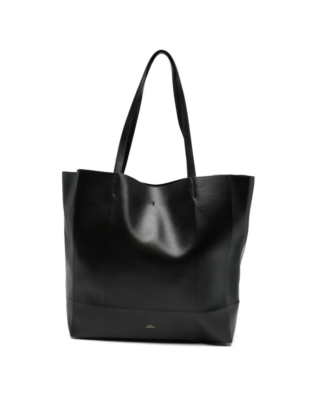 Totême Black Roam Leather Tote Bag