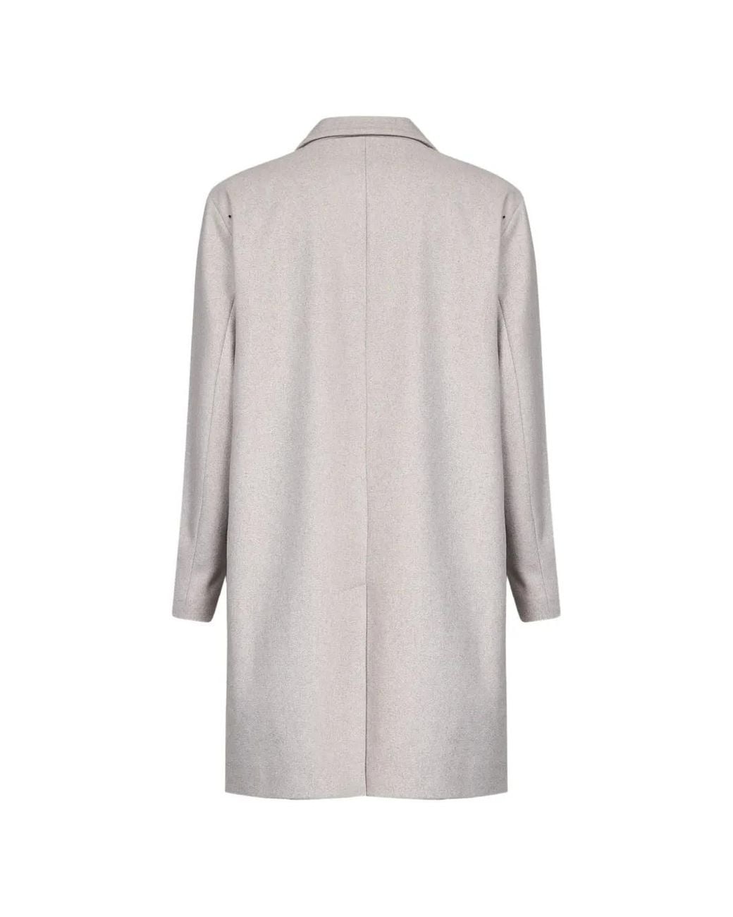 Hevò White Cassano Single-Breasted Wool-Blend Coat for men