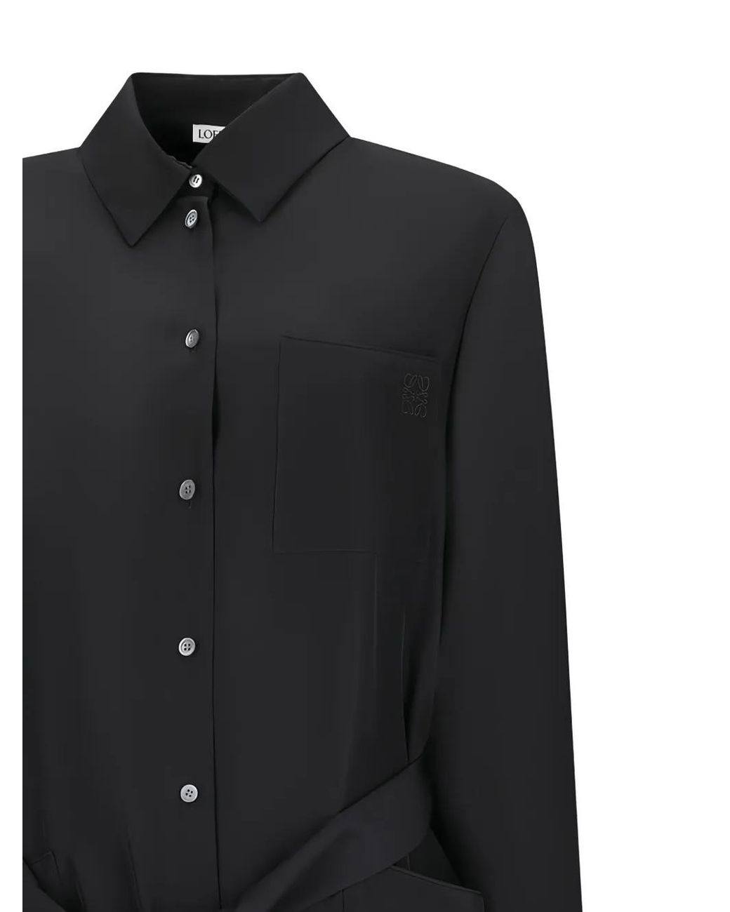 Loewe Black Belted Silk Blouse