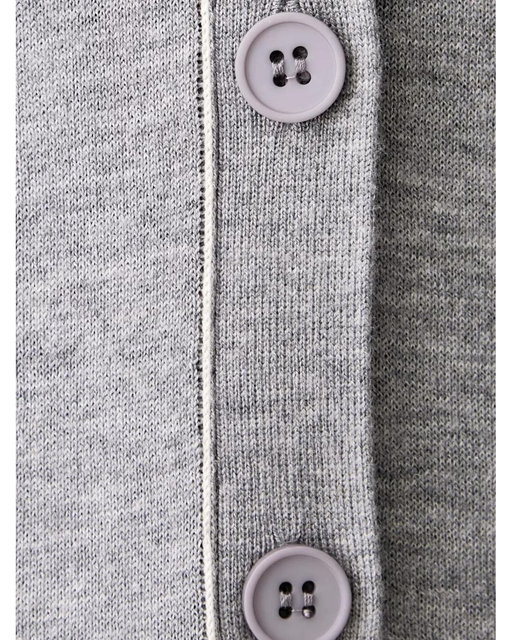 Silvian Heach Gray V-Neck Contrast-Trim Cardigan