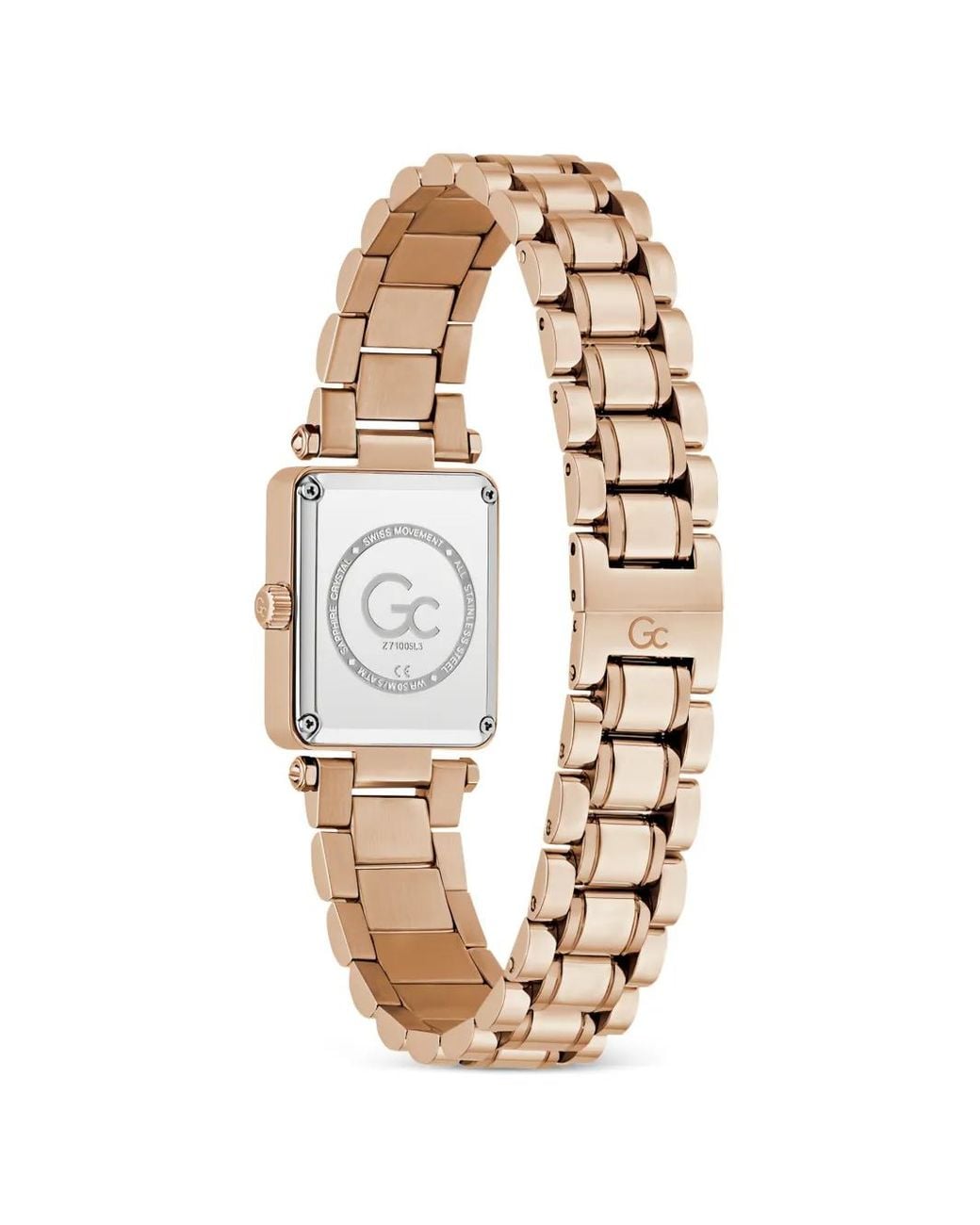 Guess White Gc Rectangular-Case 21Mm Watch