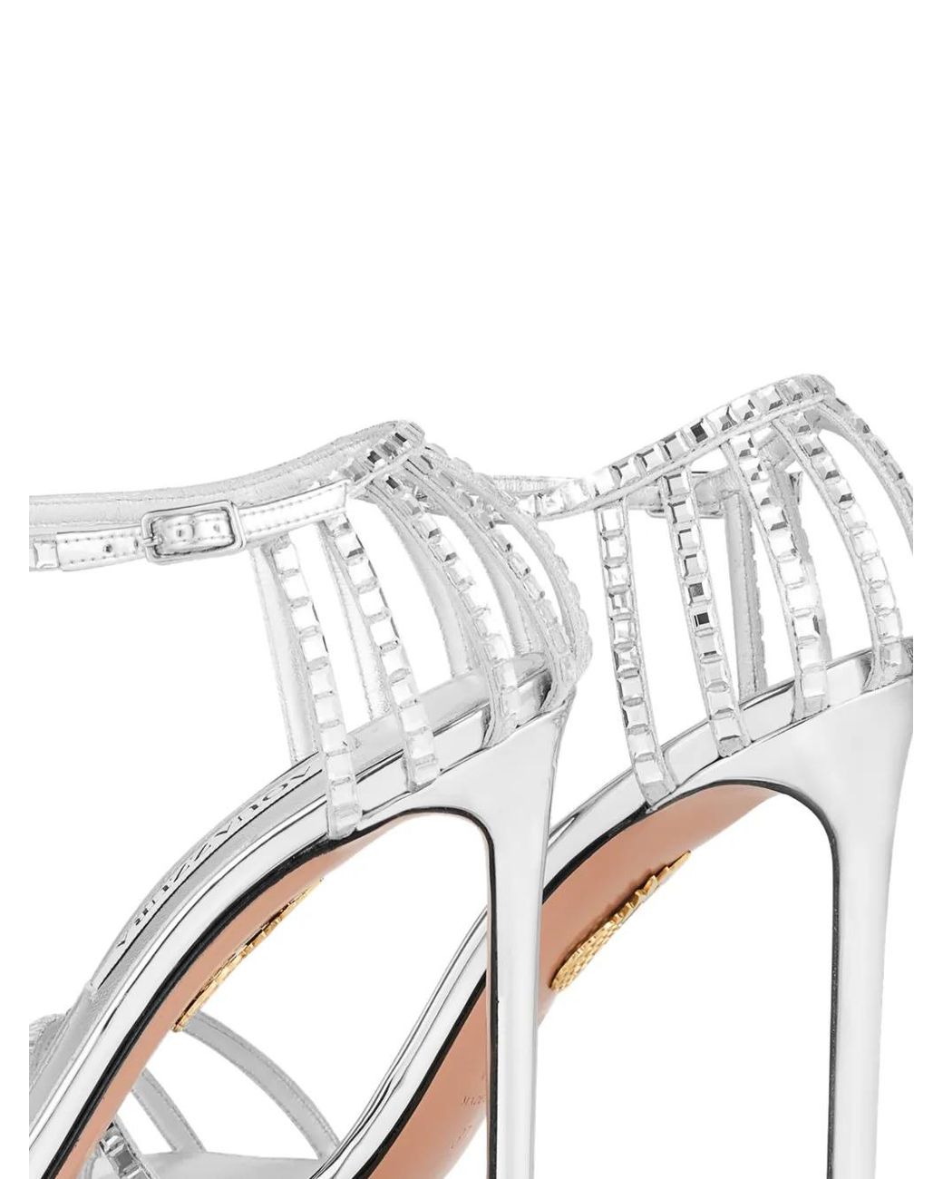 Aquazzura White Sandales Sensation Crystal À Talon