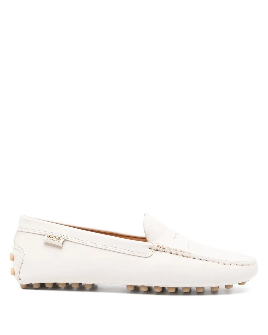 Tod's Natural Gommino Leather Loafers