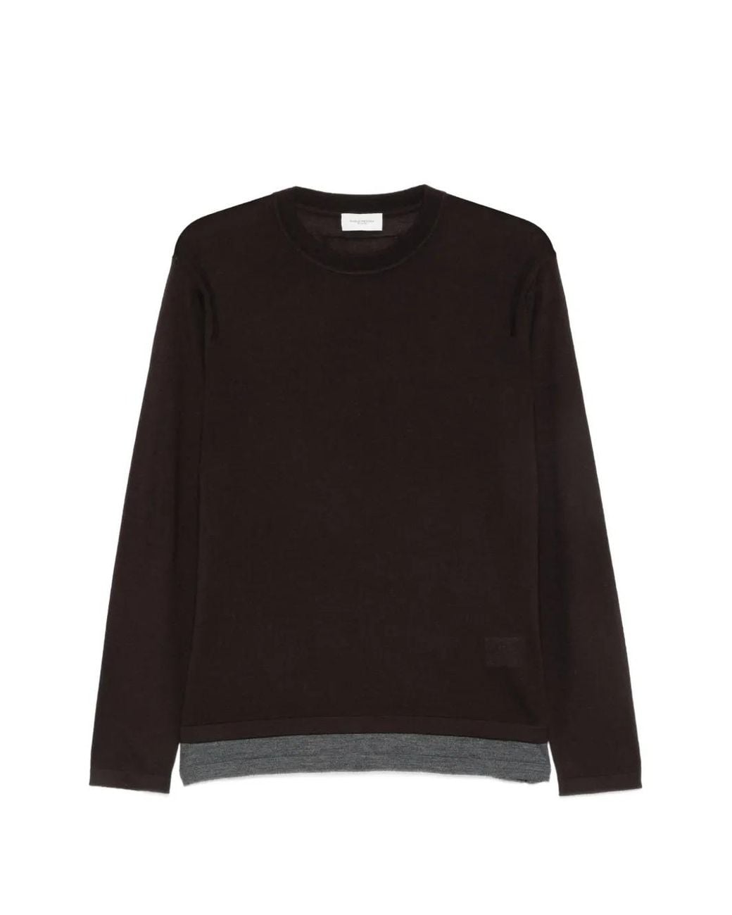 Paolo Pecora Black Pull À Col Rond Et Manches Longues for men