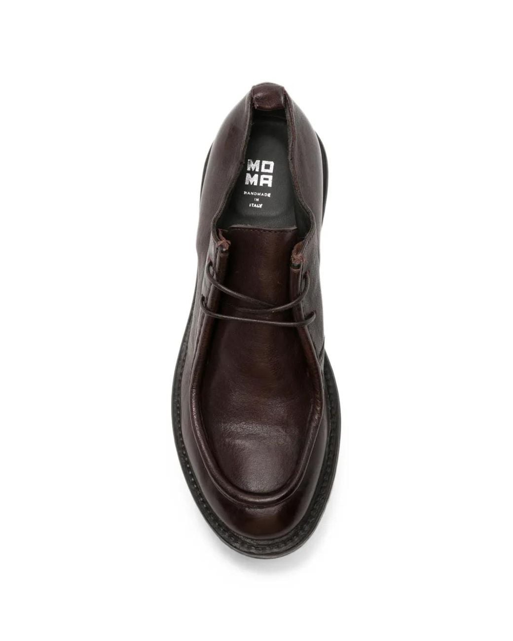 Moma Brown Lace-Up Leather Loafers for men