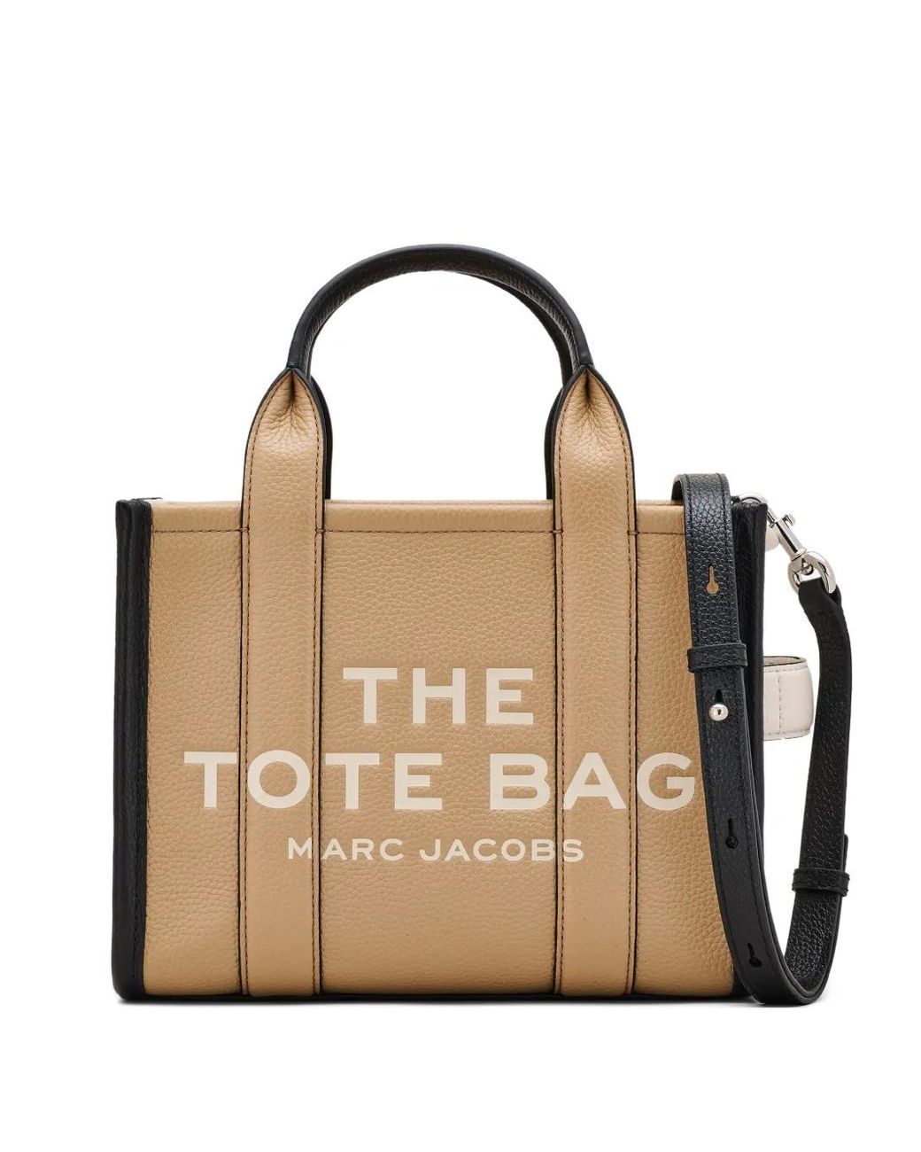 Marc Jacobs Metallic Leather Color Block Tote Handbag With Adjustable Strap