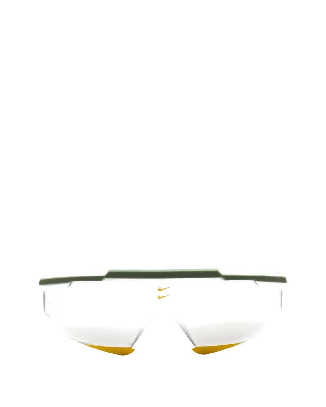 Nike White Marquee Edge Geometric-Frame Sunglasses for men