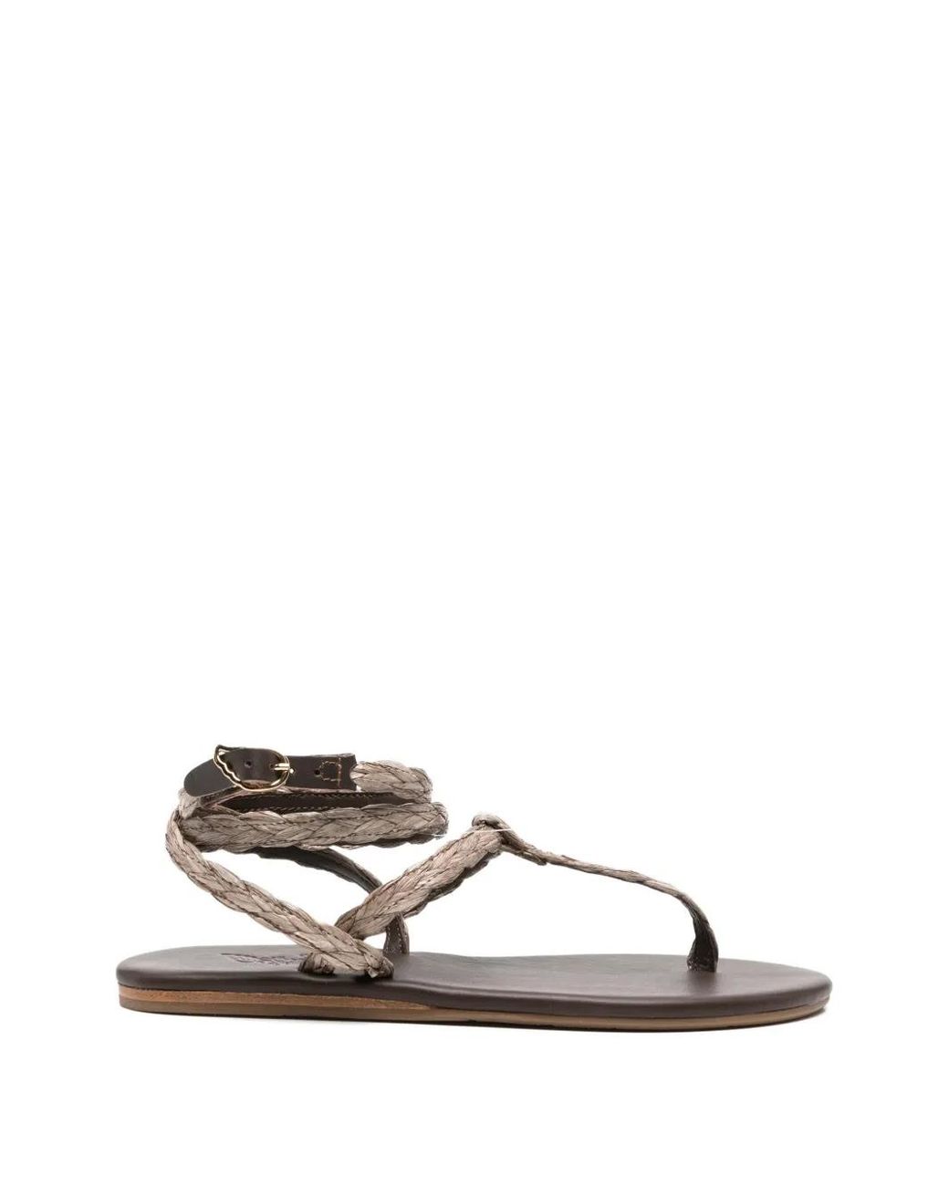Ancient Greek Sandals White Kalamida Flat Sandals
