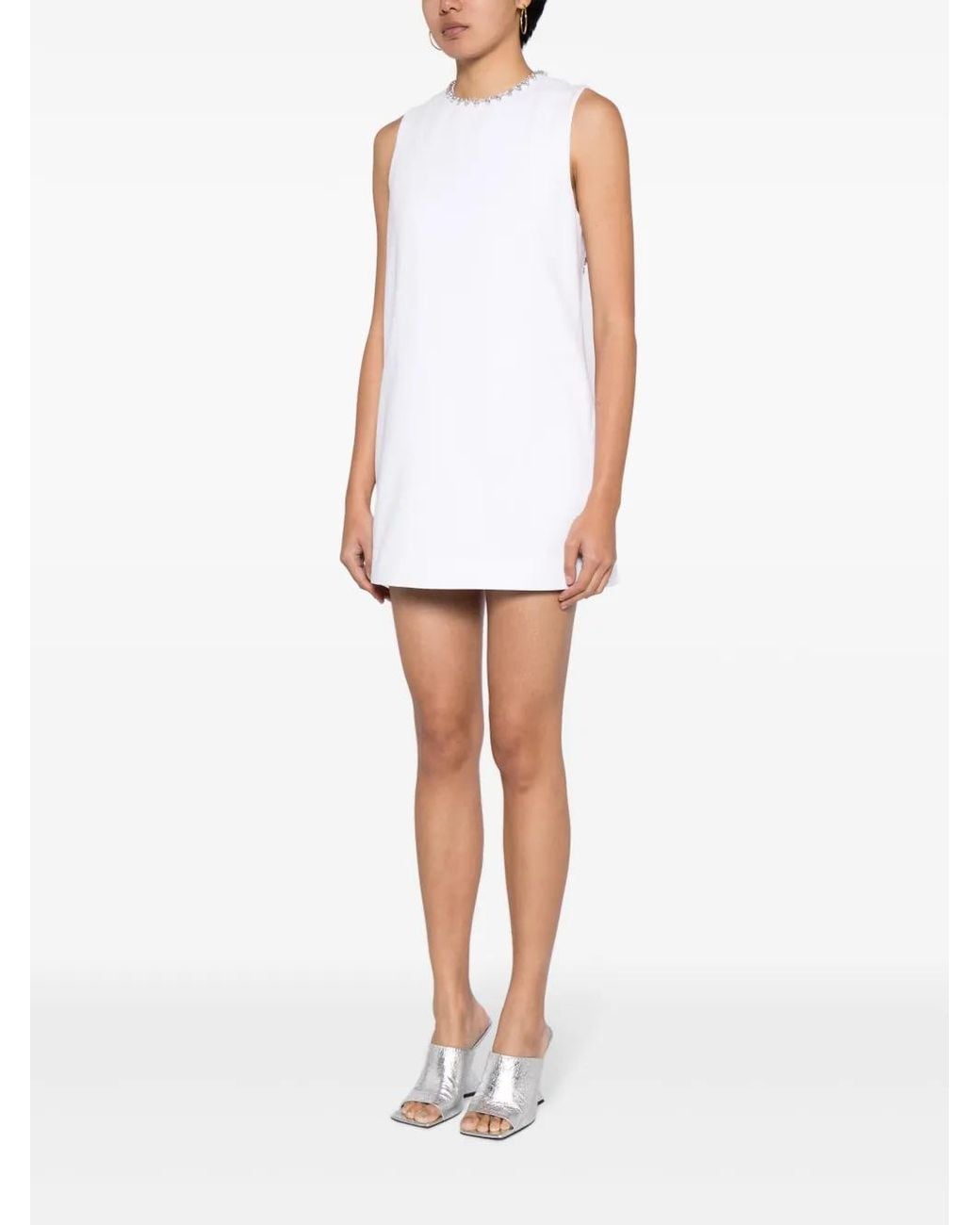 Area White Crystal Heart Back Dress