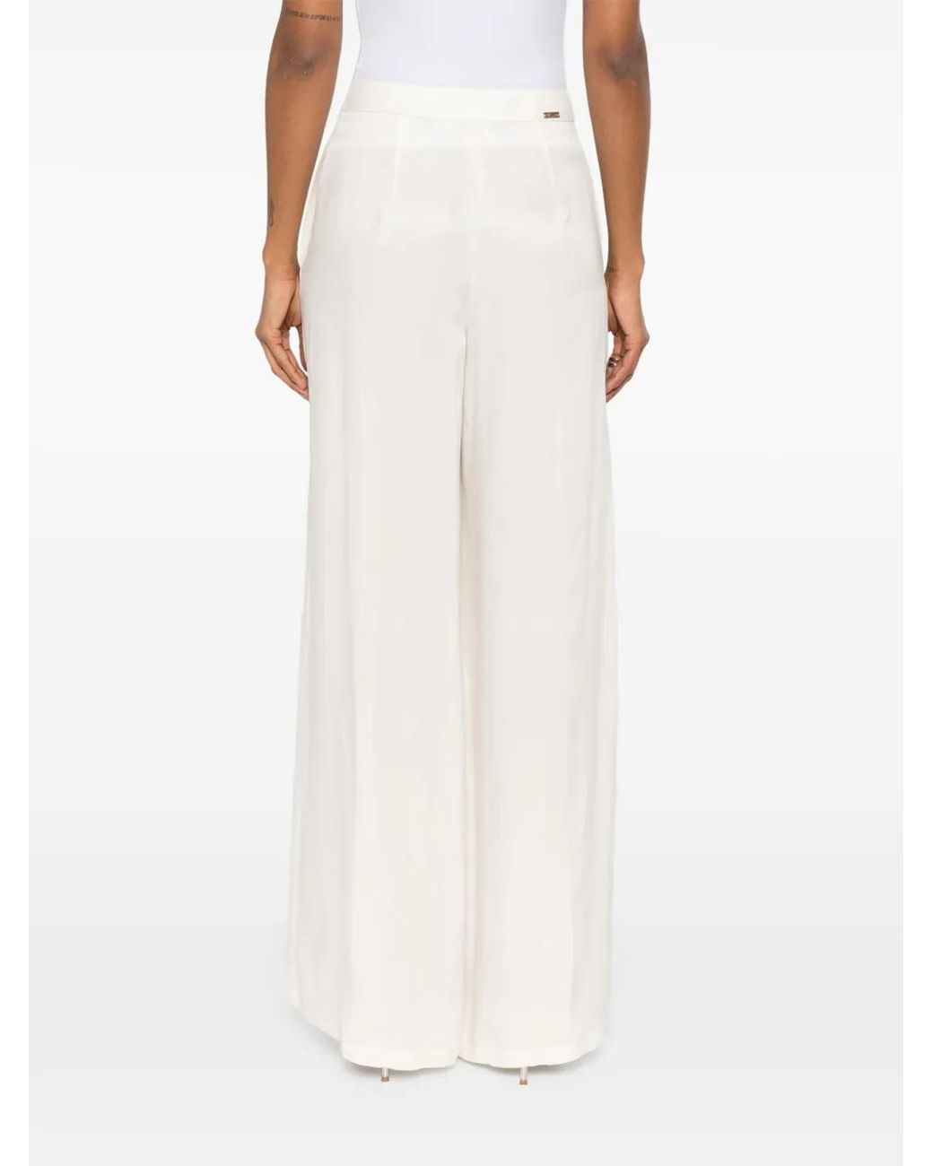 Blumarine White Gabardine Trousers