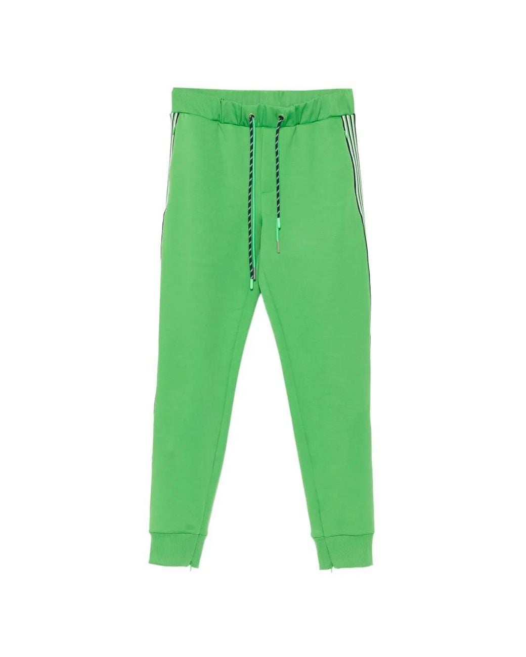 Patrizia Pepe Green Side-Stripe Track Pants
