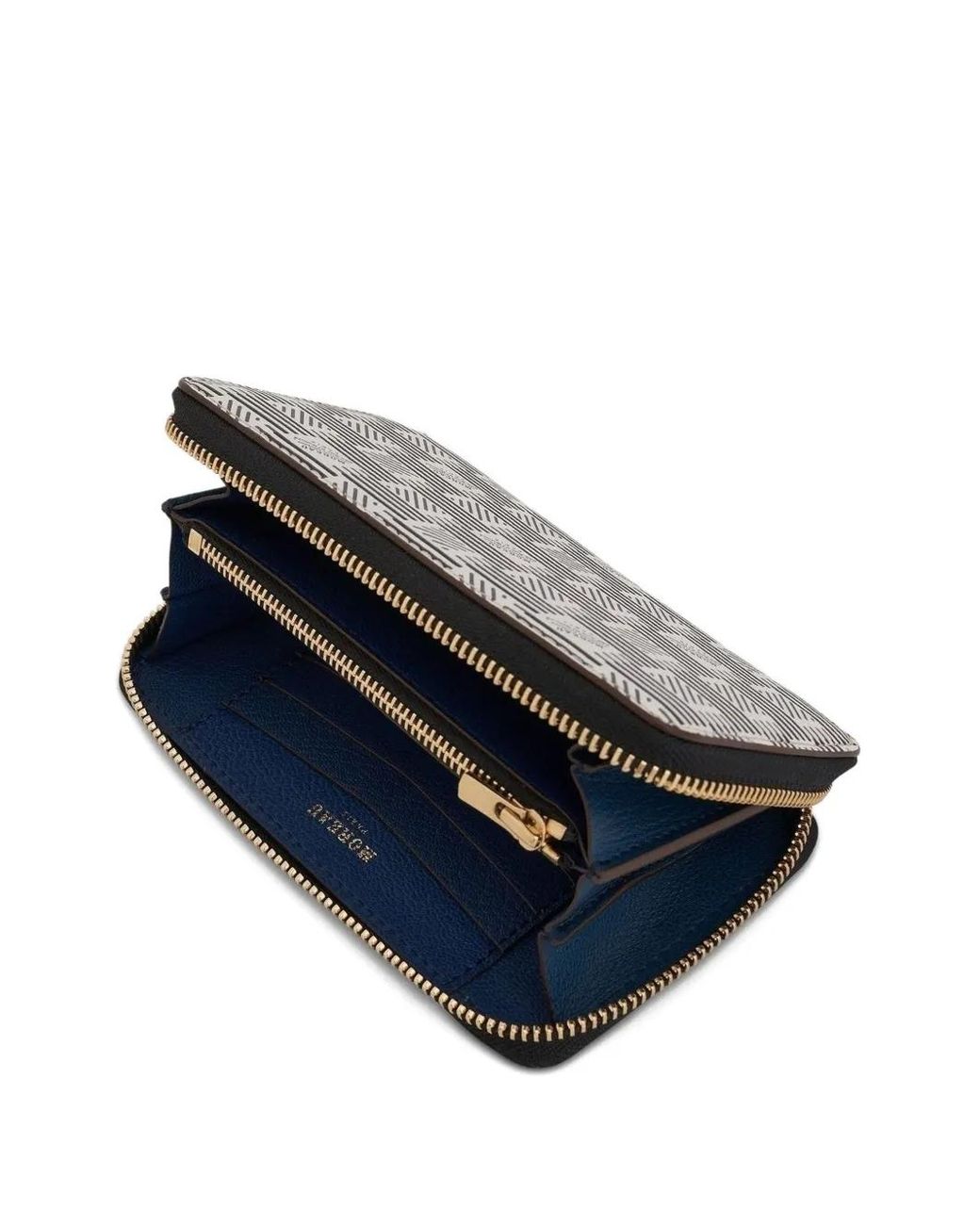 Moreau Gray Signature-Motif Zip-Around Wallet