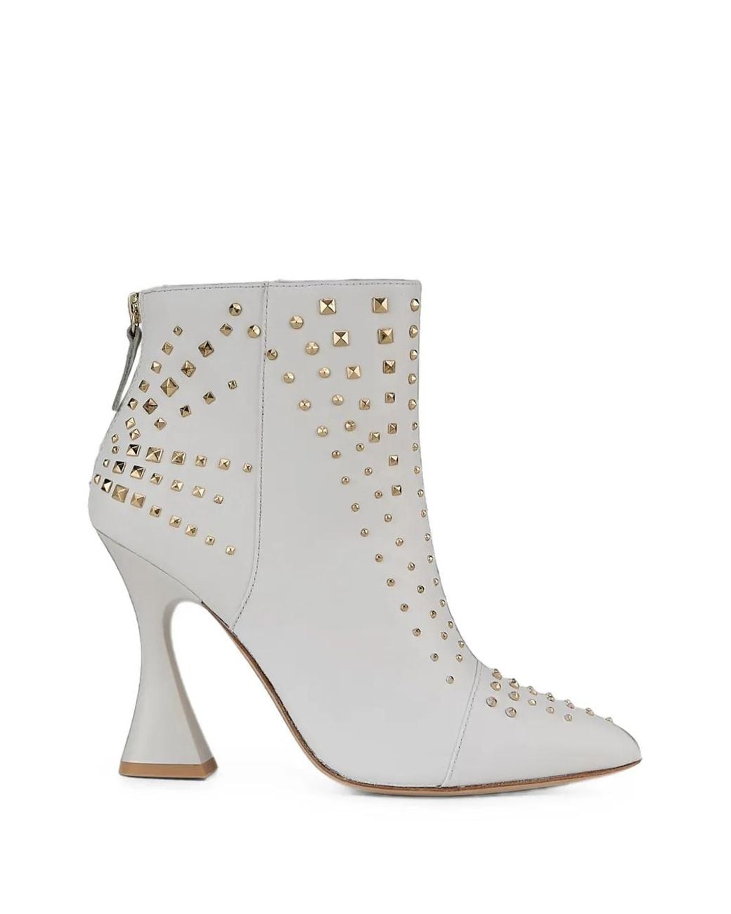Kat Maconie White Samara Stud-Embellished Ankle Boots