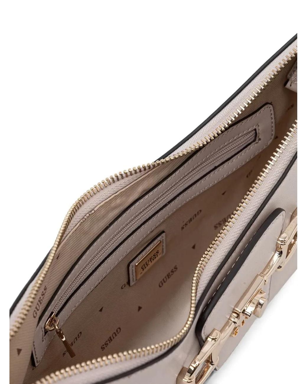 Guess White Janie Logo Shoulder Bag