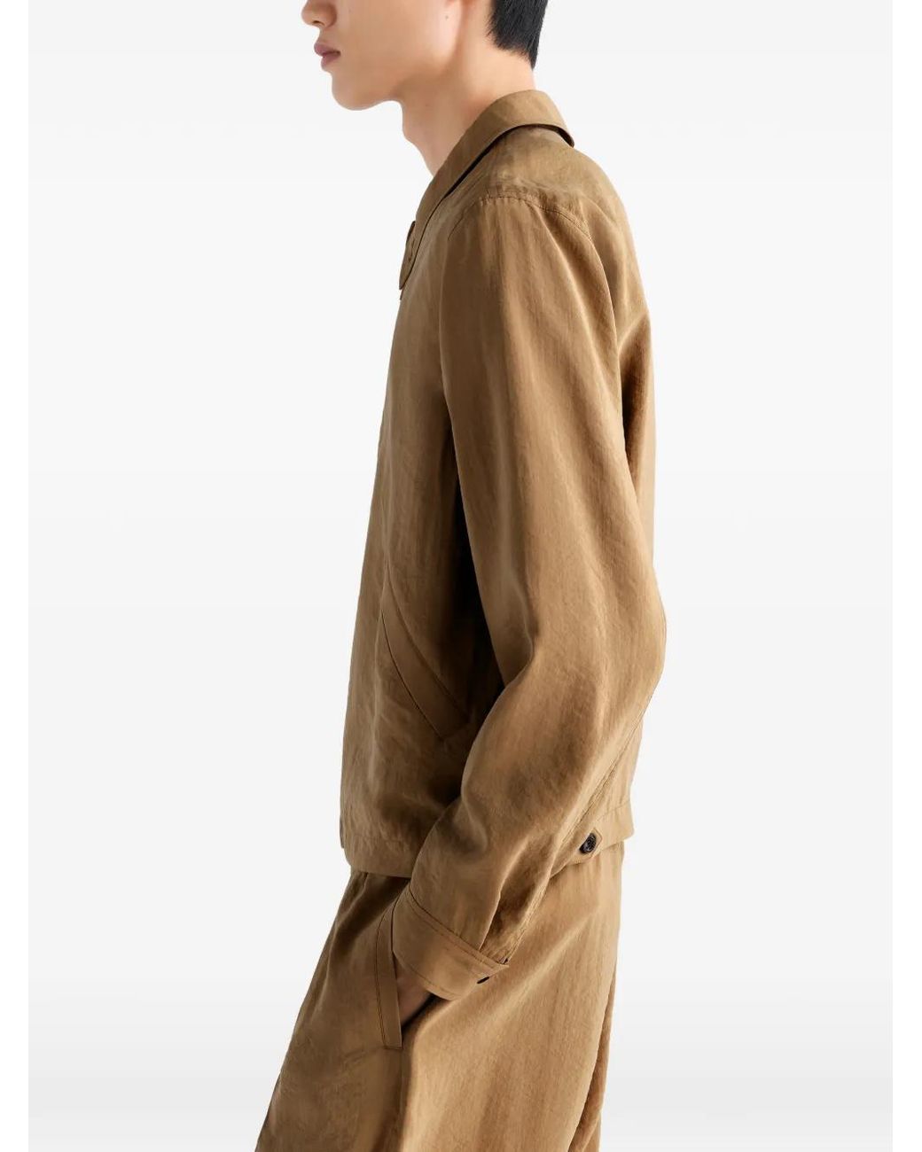 Lemaire Natural Crinkled-Texture Zipped Jacket for men