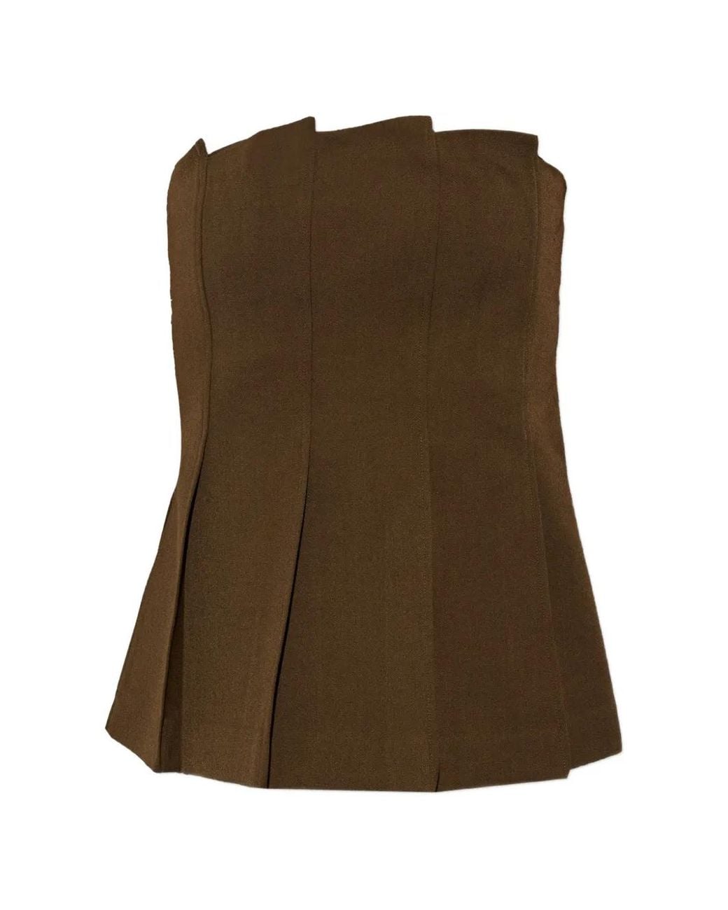 Gestuz Green Gzstacy Pleated Strapless Top
