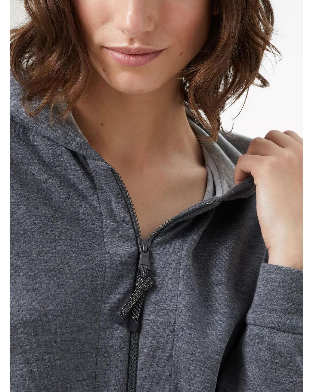 Brunello Cucinelli Gray Zipped Long-sleeve Hoodie