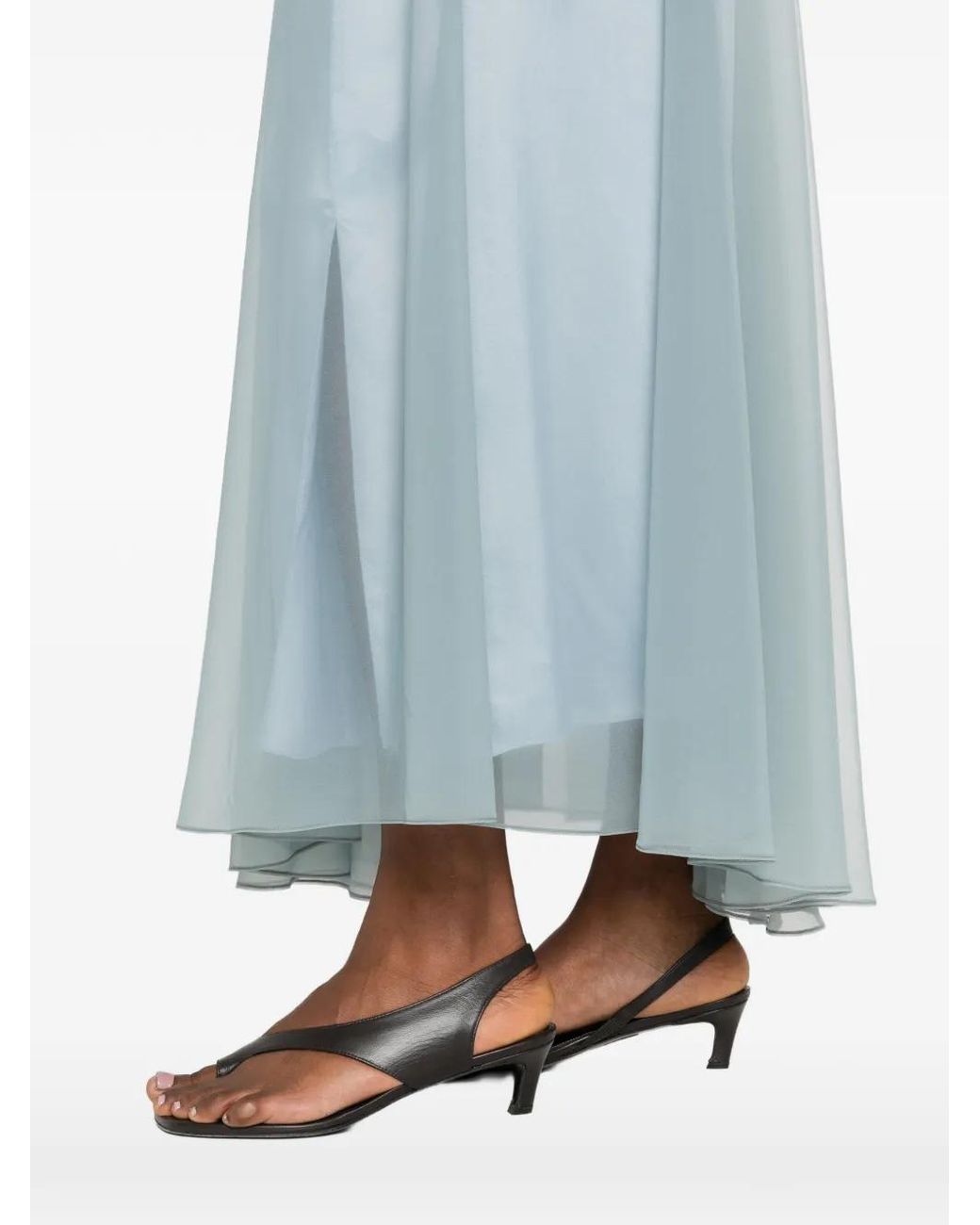 Forte_forte Blue Chiffon Long Skirt