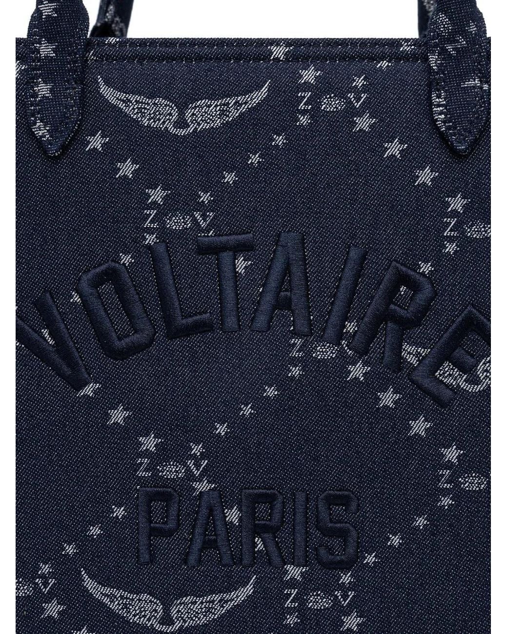 Zadig & Voltaire Blue Angel Monogram Denim Tote Bag