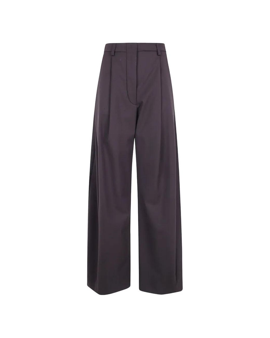 Thelatest Purple Pleated Wide-Leg Trousers